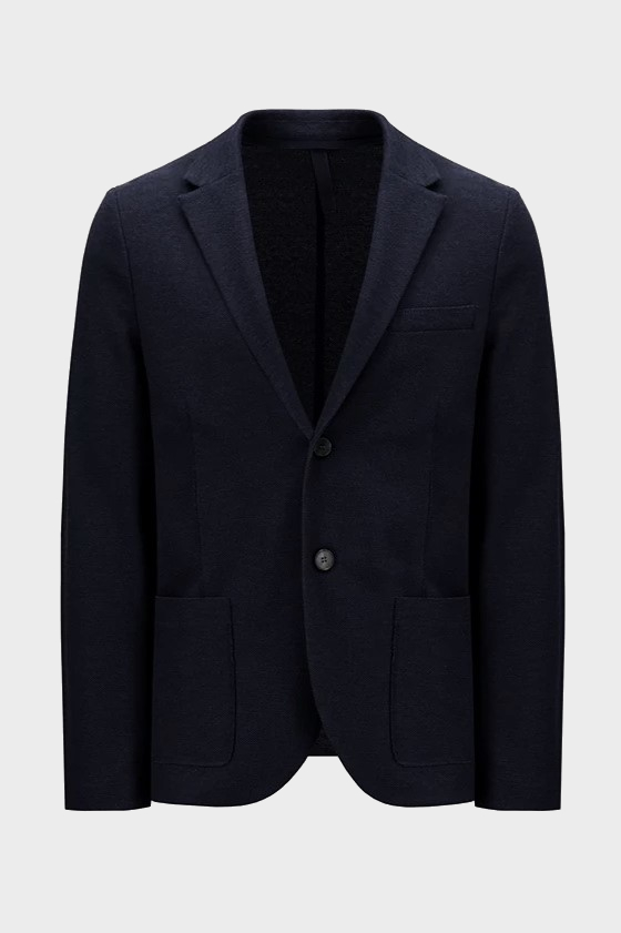 HARRIS WHARF Wool Jacket in Navy