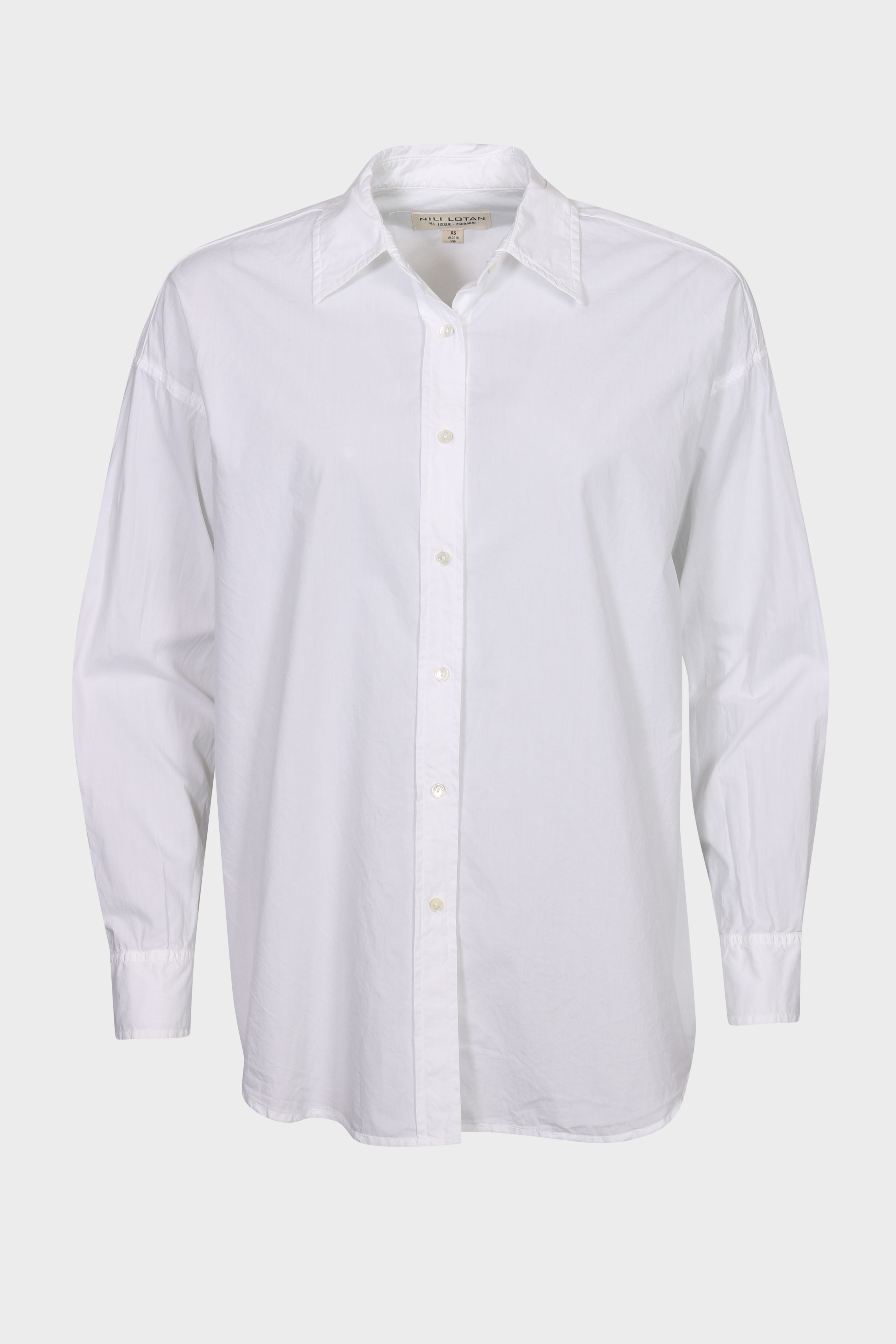 NILI LOTAN Mael Oversized Shirt in White