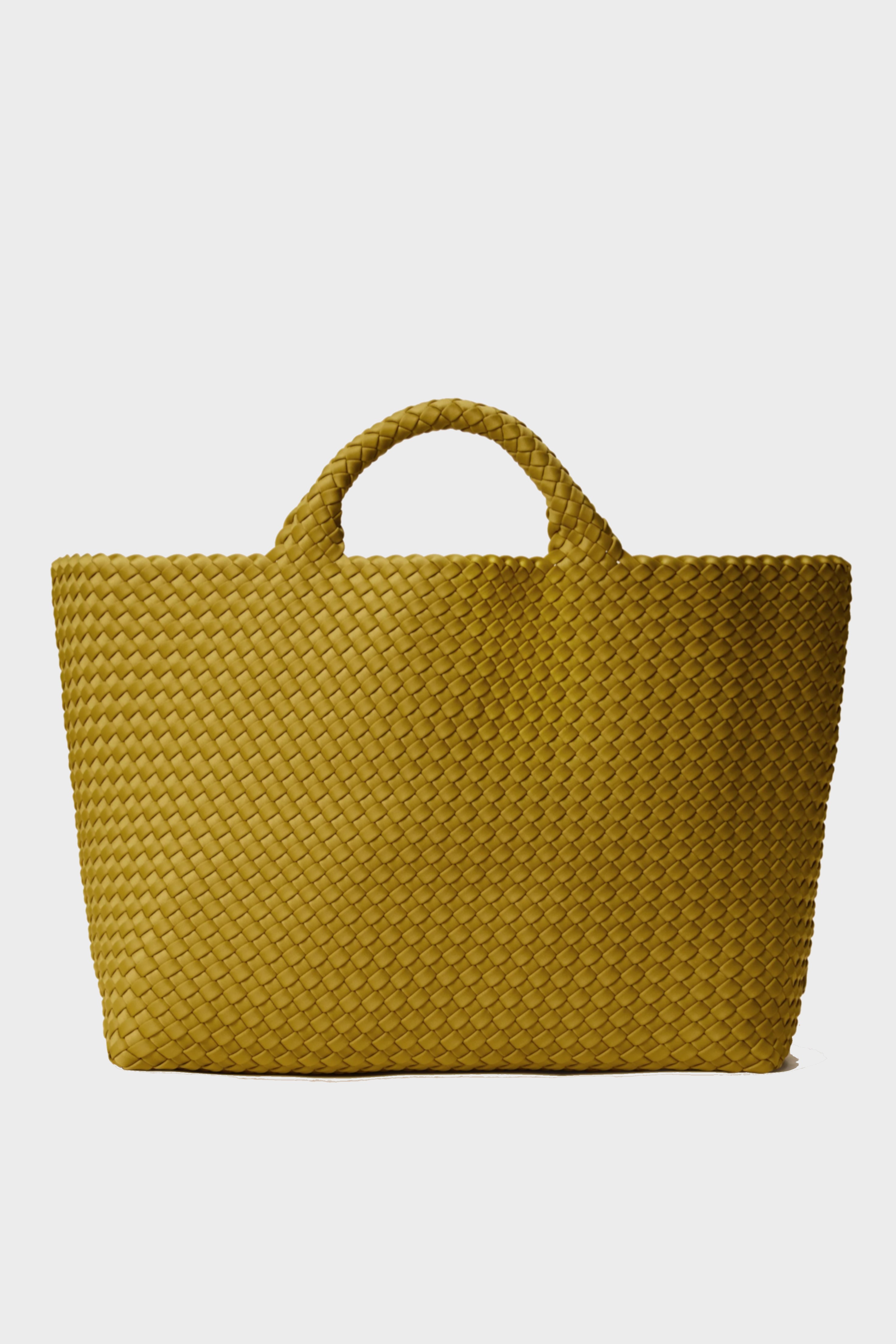 NAGHEDI Handwoven Large Tote St. Barth in Chartreuse