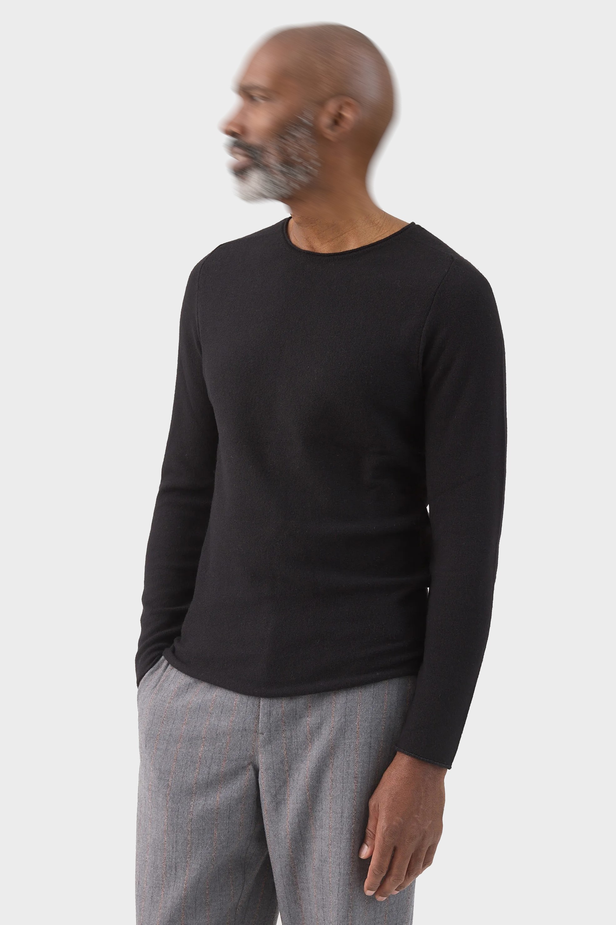 HANNIBAL. Extrafine Wool Sweater in Dark Grey