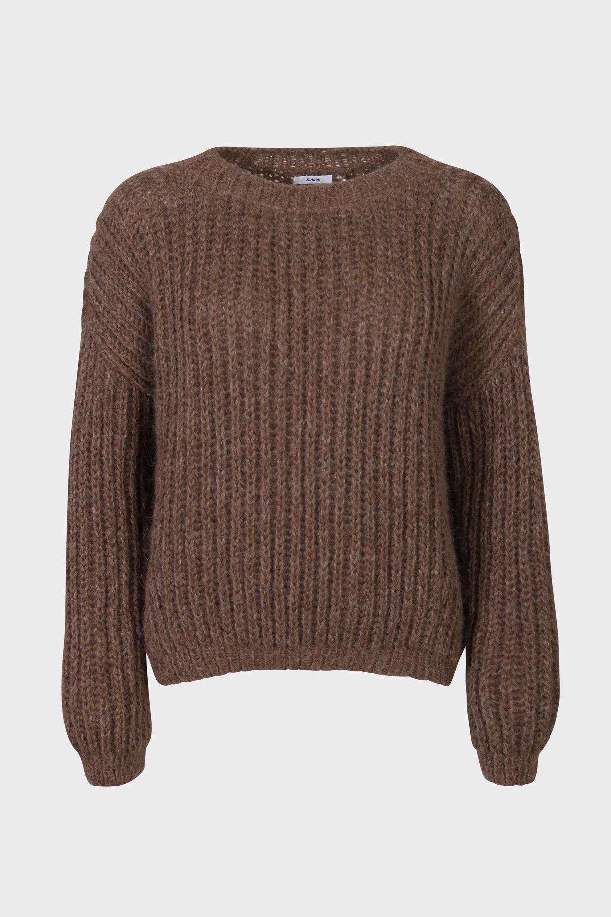 MAIAMI Brioche Knit Pullover in Brown