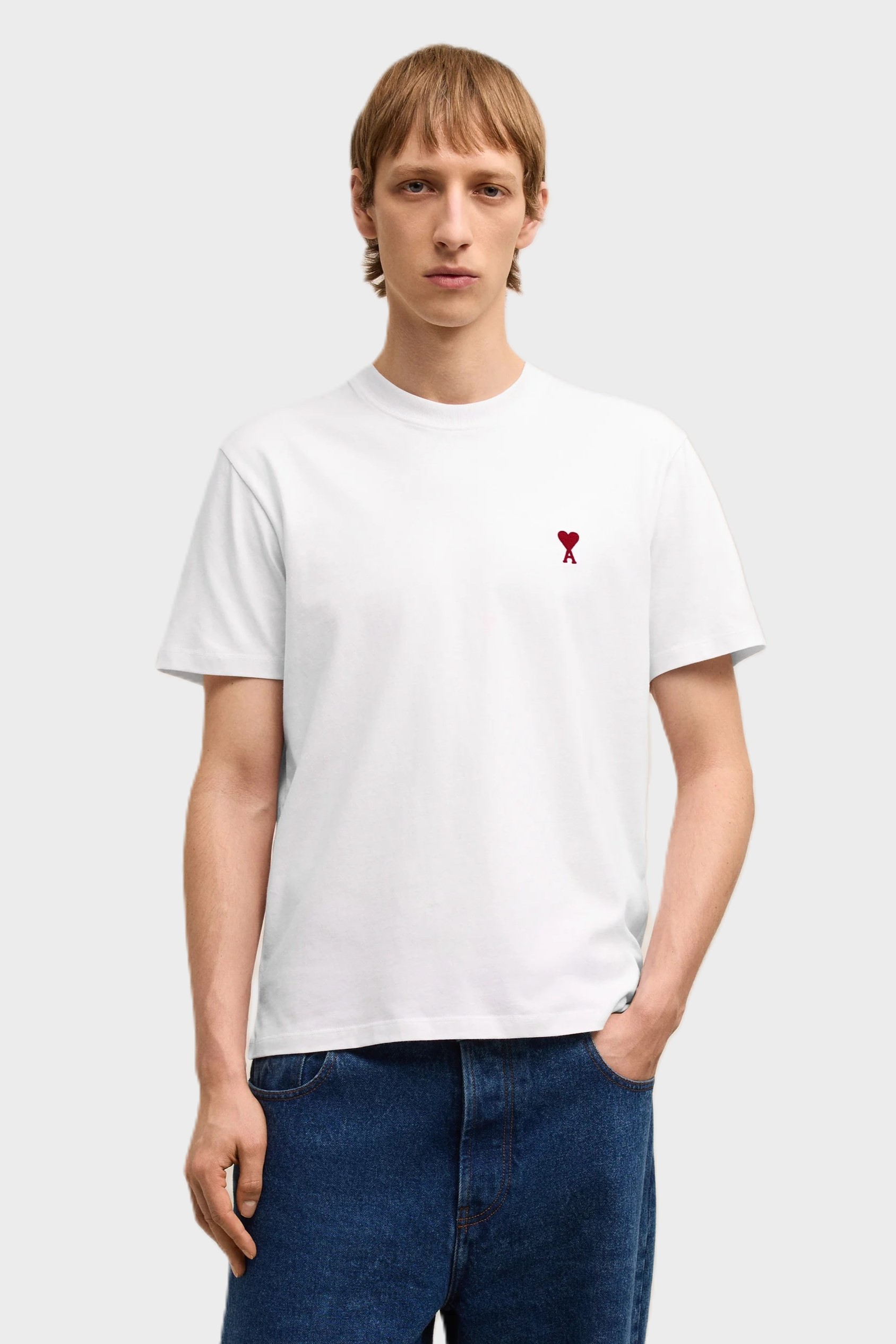 AMI PARIS de Coeur Classic Fit T-Shirt in White