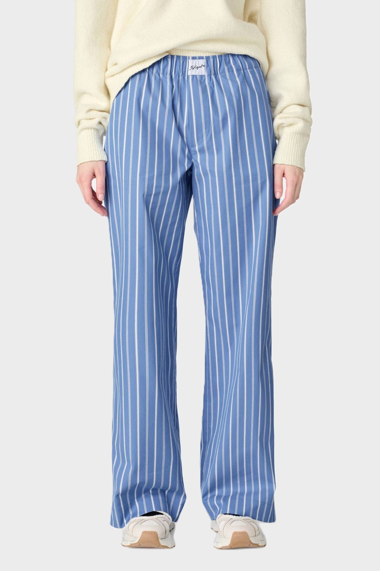 AXEL ARIGATO Striped Cotton Pant in Blue/White