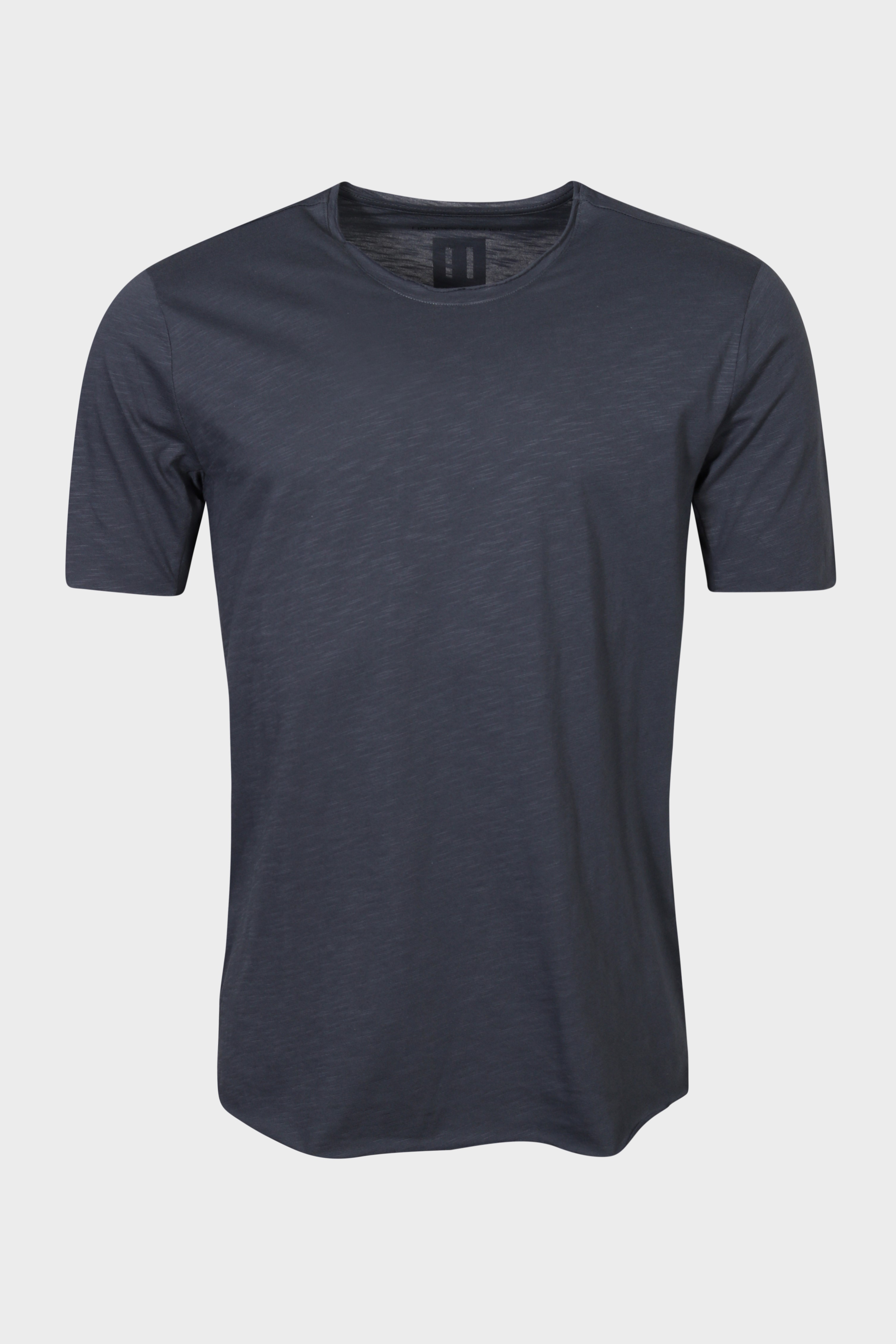 HANNES ROETHER Slub Yarn T-Shirt in Dark Grey