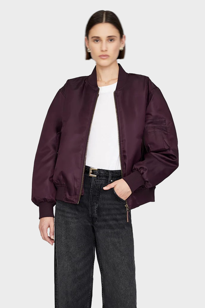 ANINE BING Leon Bomber Jacket in Bordeaux