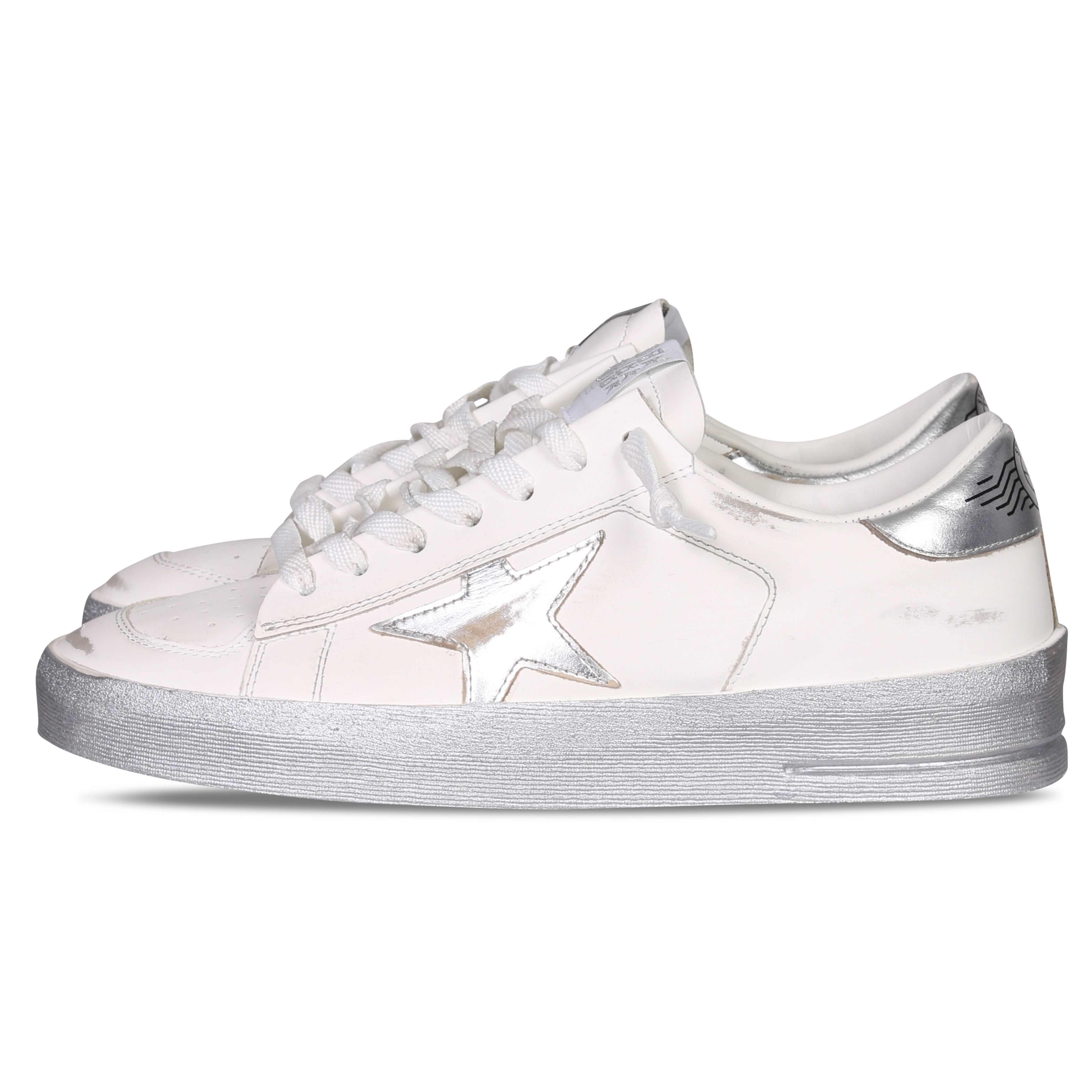 Golden Goose Sneaker Stardan in White/Silver