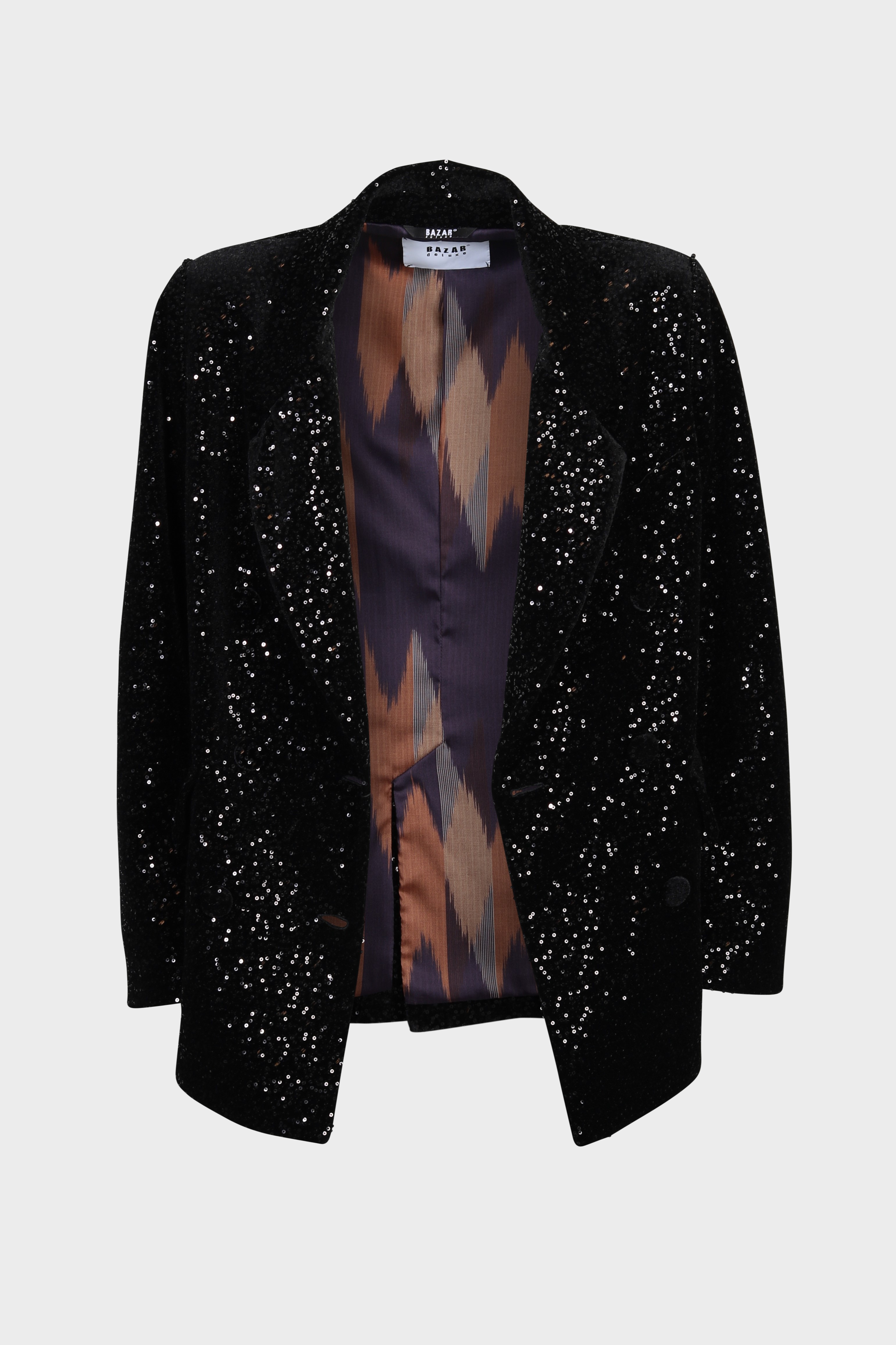 BAZAR DELUXE Sequin Jacket in Black