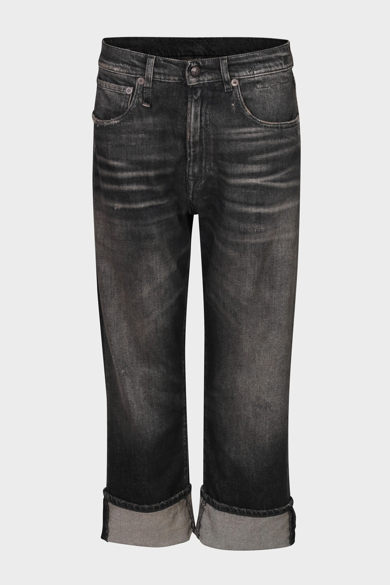 R13 Cuffed X-BF Jeans in Abbey Black