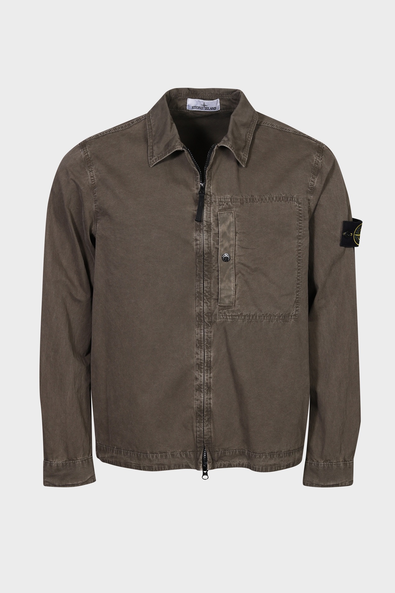 STONE ISLAND Cotton Overshirt in Washed Khaki