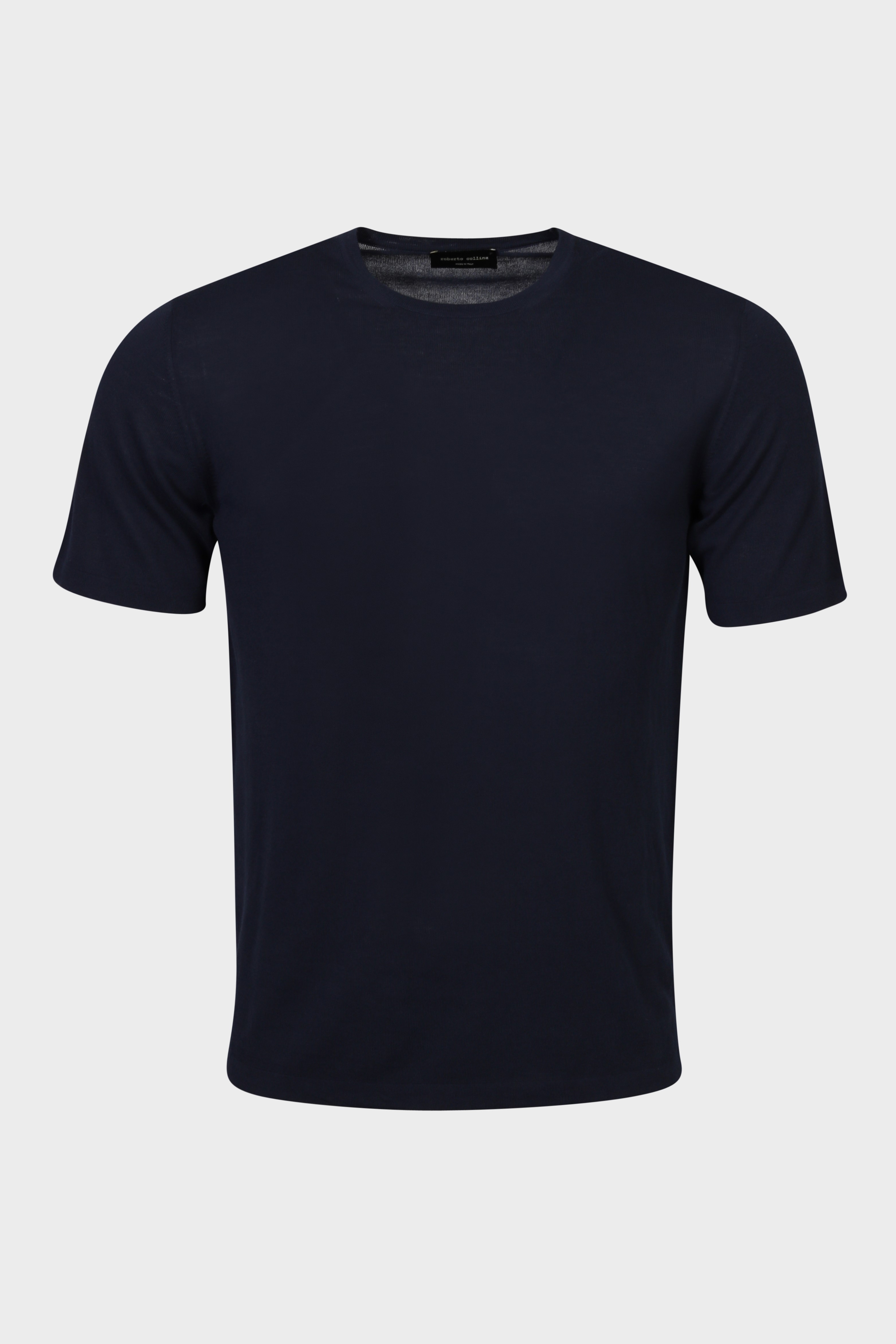 ROBERTO COLLINA Cotton Knit T-Shirt in Navy