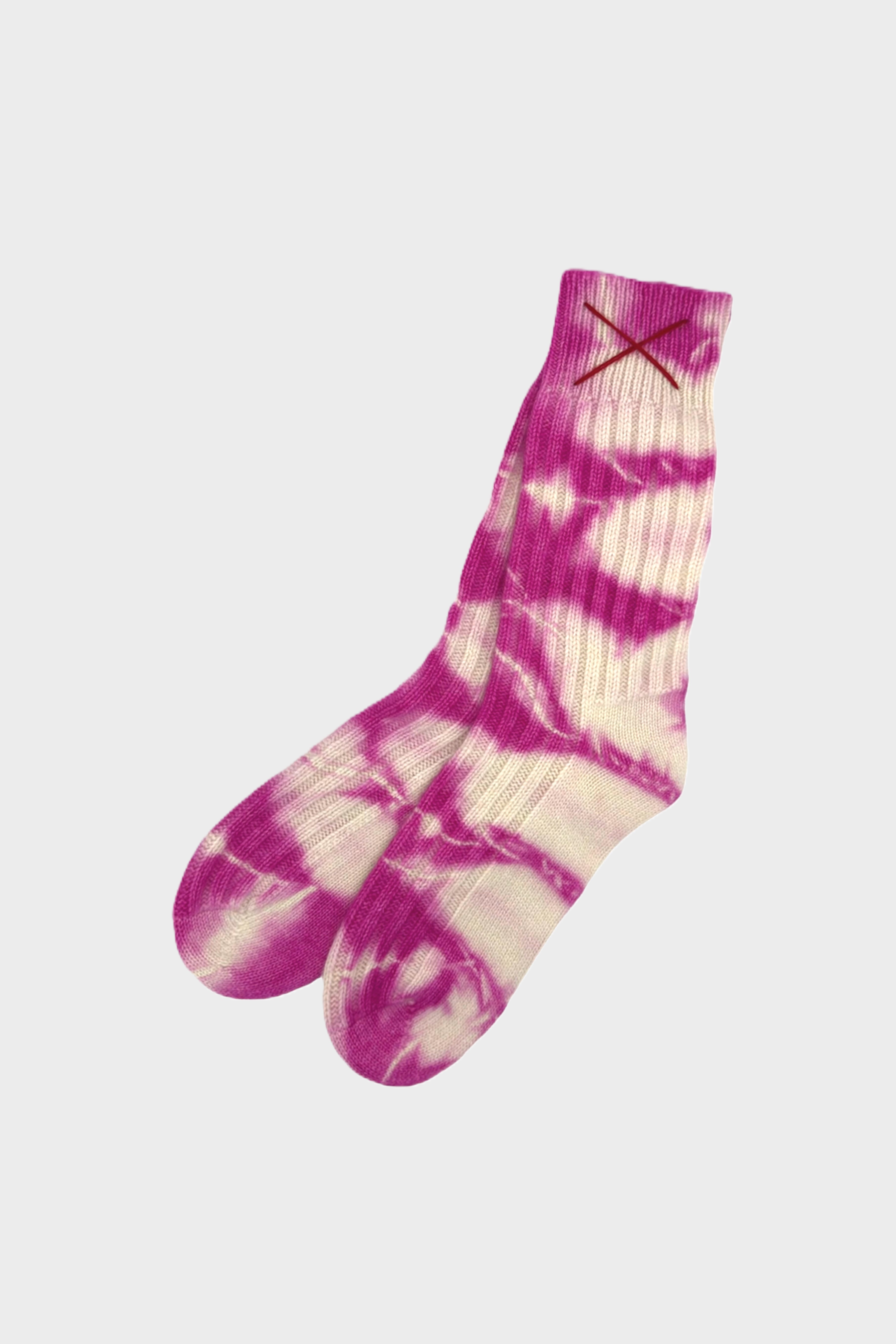 MELL-O Tie Dye Cashmere Socks in Fuchsia