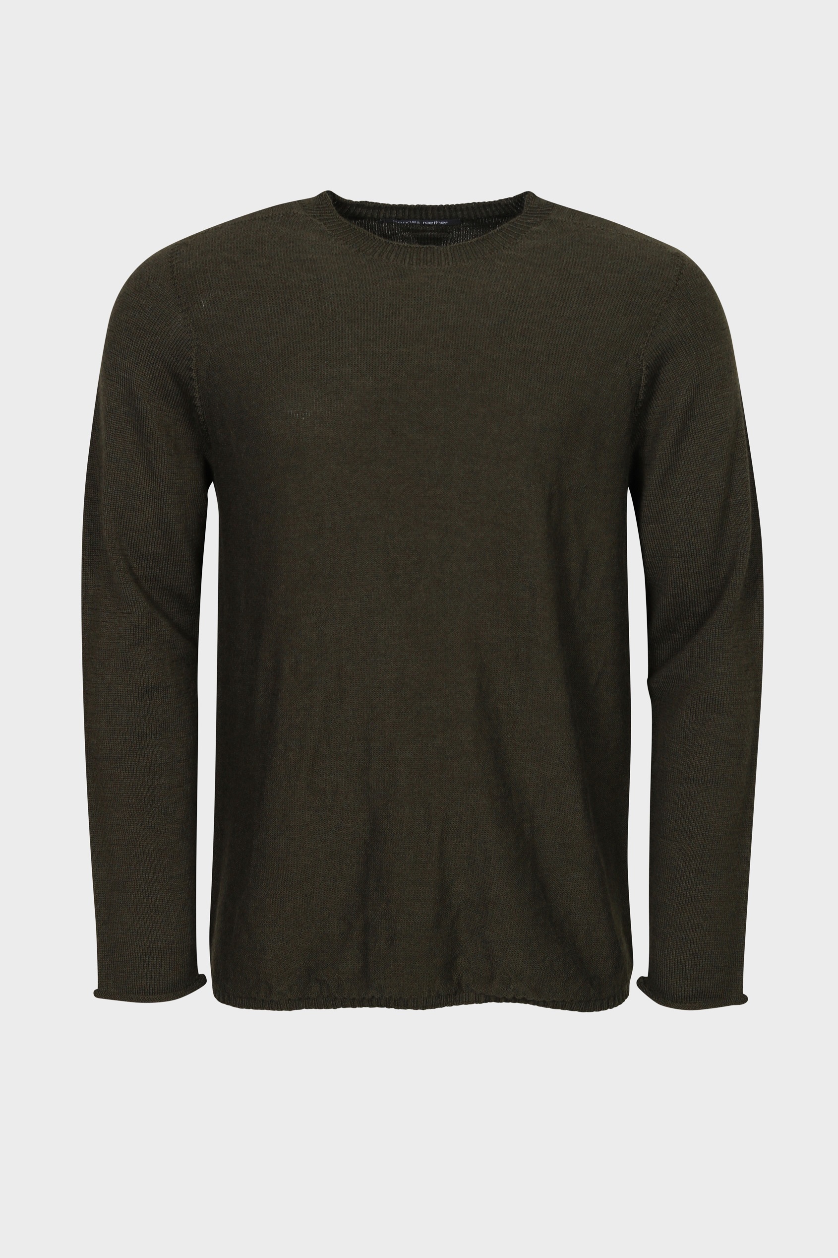 HANNES ROETHER Knit Pullover in Dark Olive