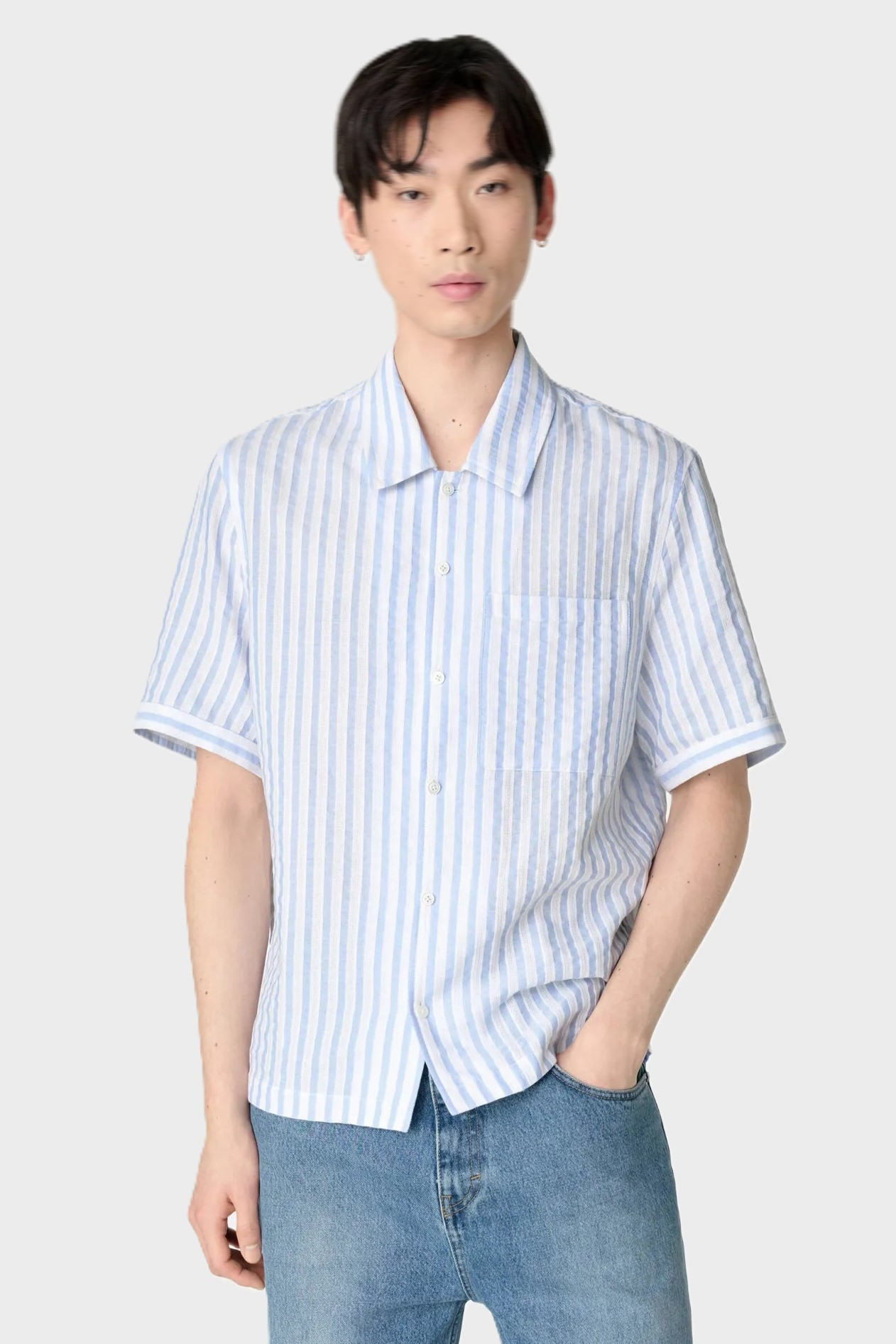 AXEL ARIGATO Lido Striped Shirt in Blue/White