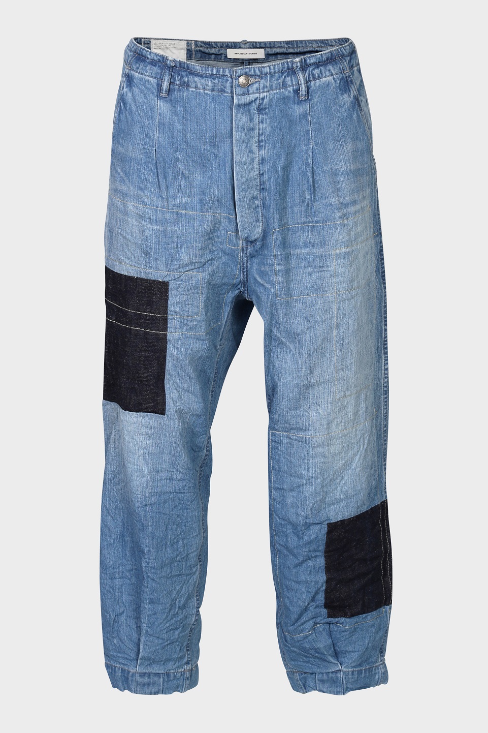 APPLIED ART FORMS Customised Denim Cargo Pant in Light Indigo