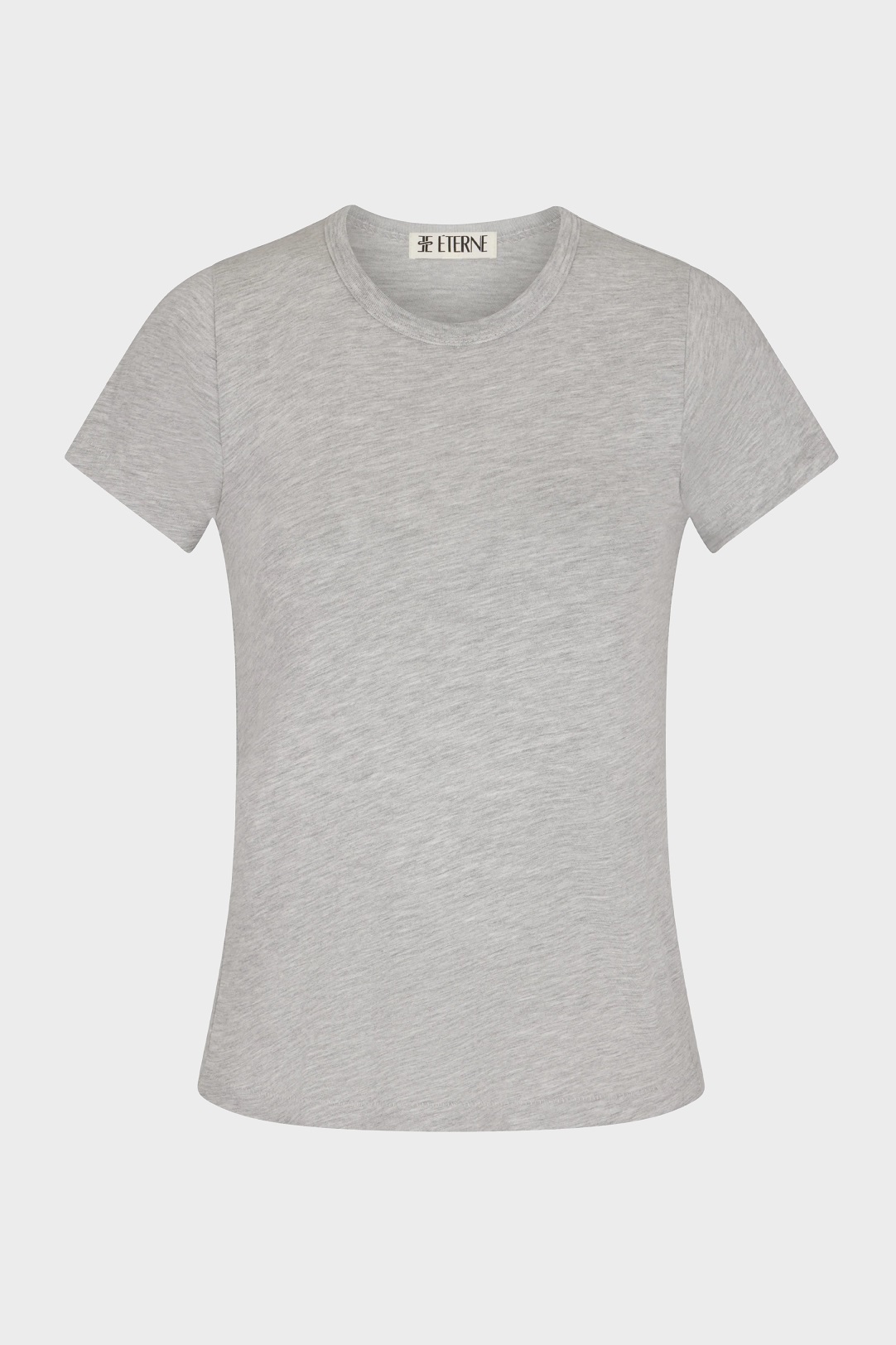 ÉTERNE Fitted Crewneck T-Shirt in Heathergrey