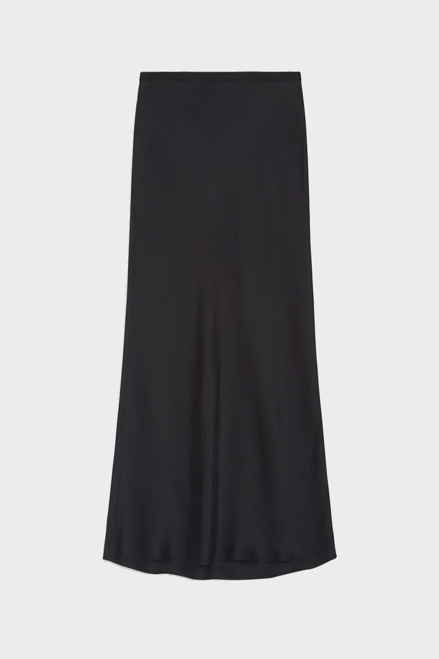 ANINE BING Bar Silk Skirt in Black