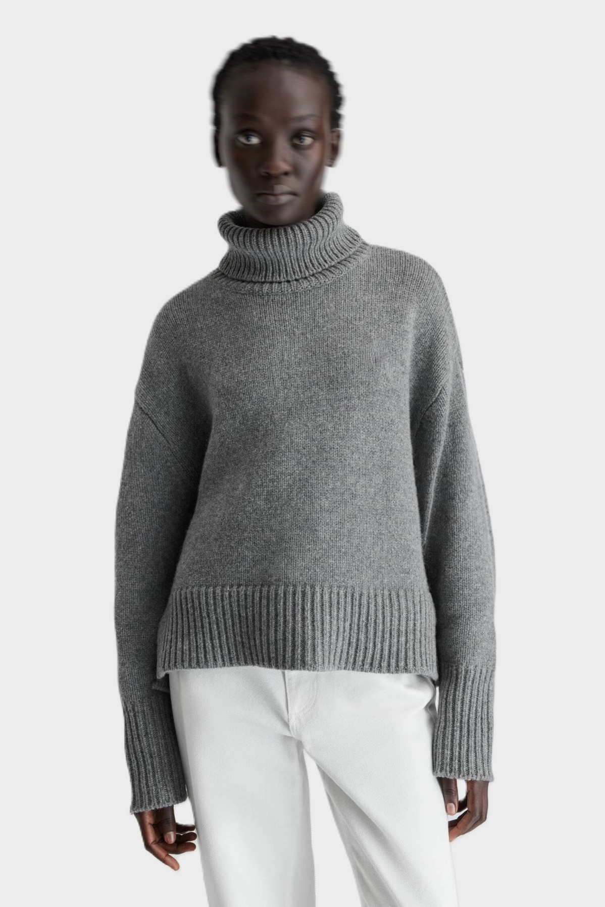 AXEL ARIGATO Remain Cropped Knit Pullover in Grey Melange