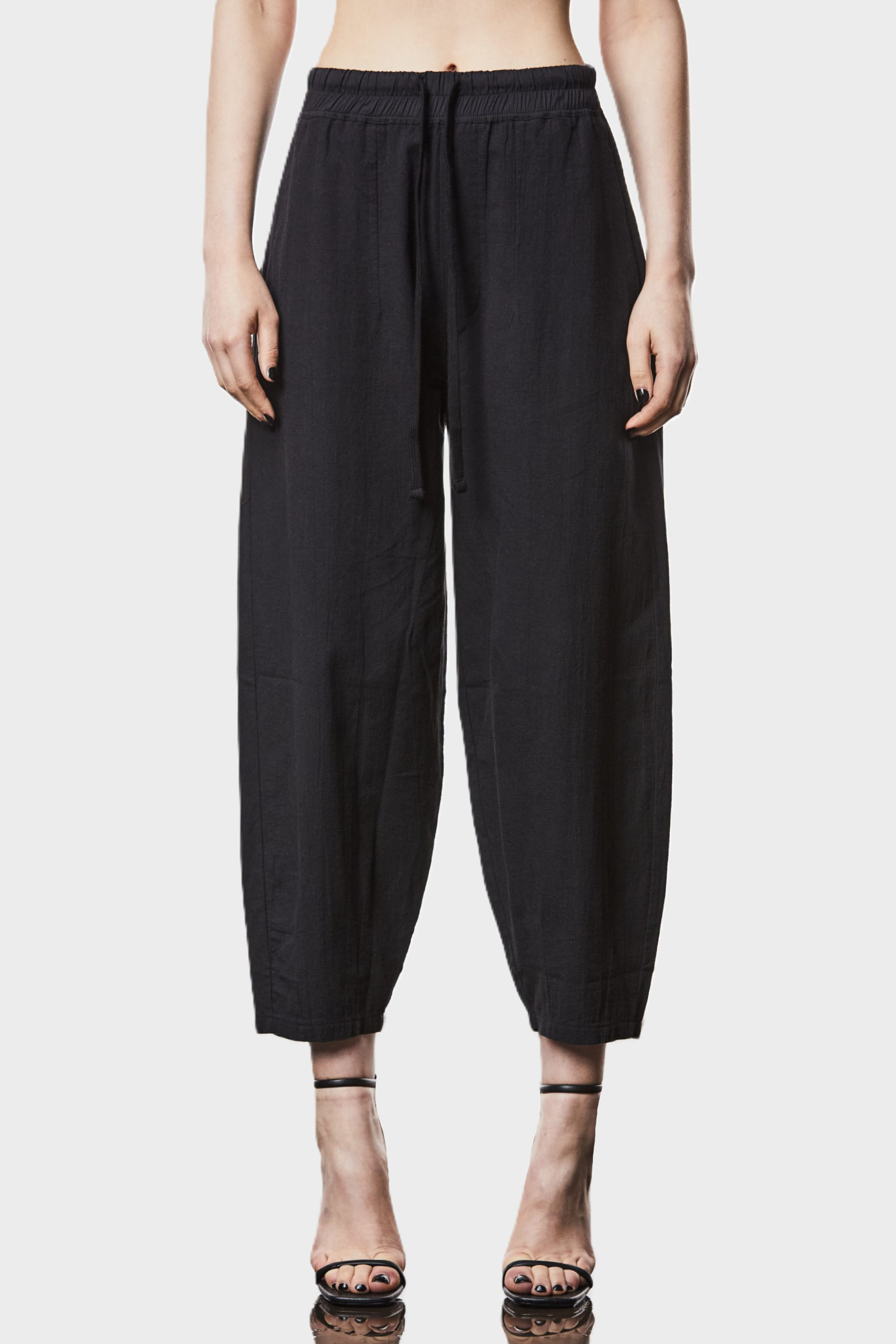 THOM KROM Drawstring Linen Pant in Black