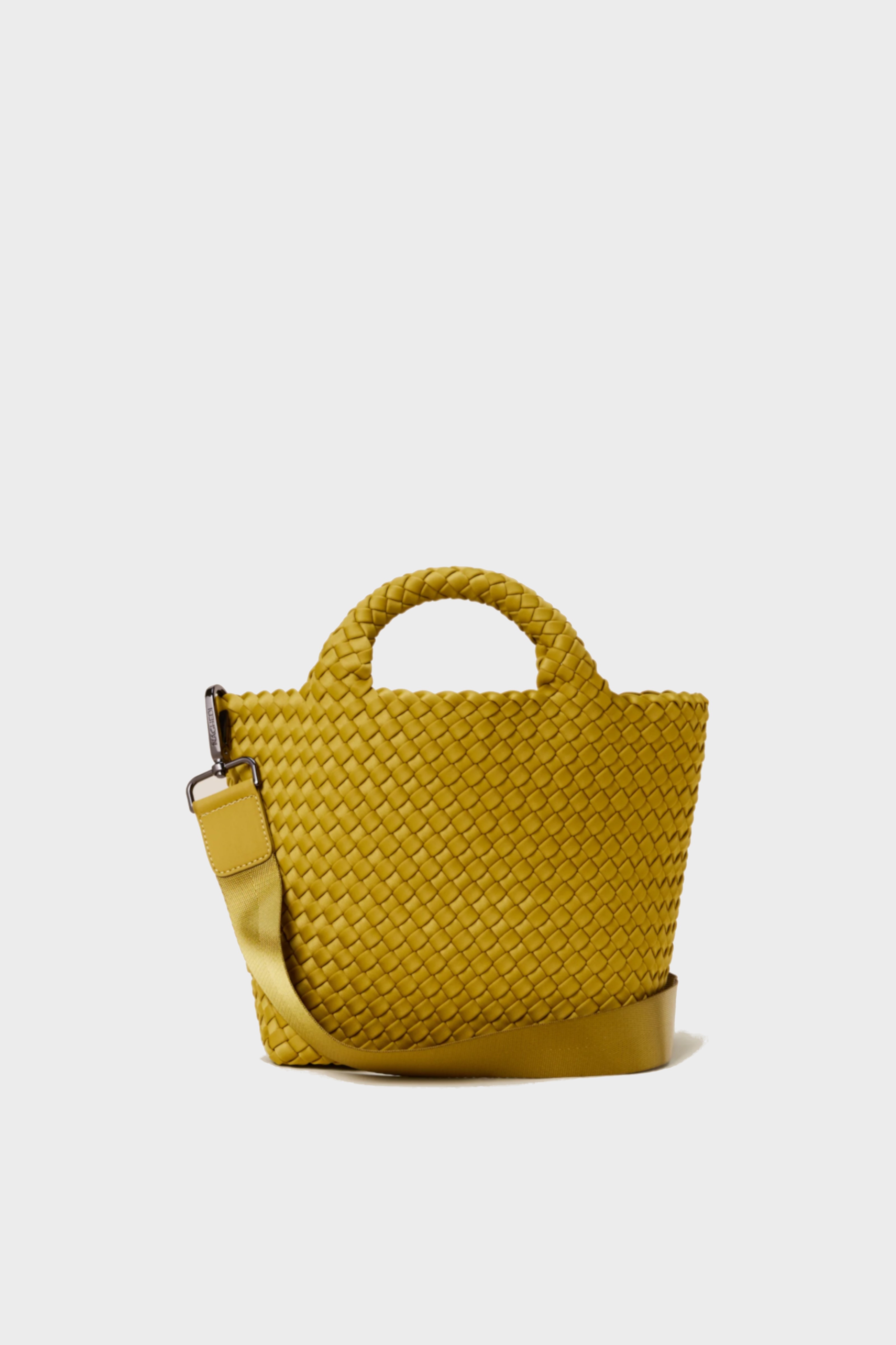 NAGHEDI Handwoven Small Tote St. Barth in Chartreuse