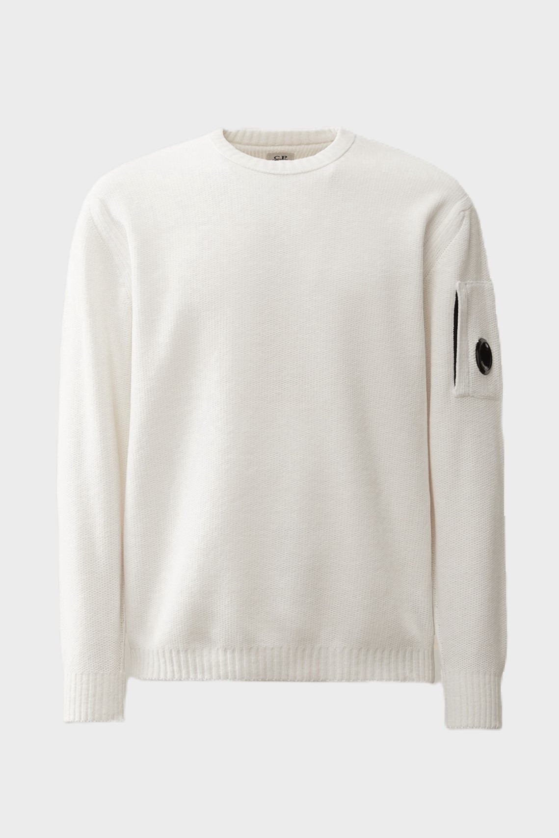 C.P. COMPANY Cotton Chenille Knit Pullover in White