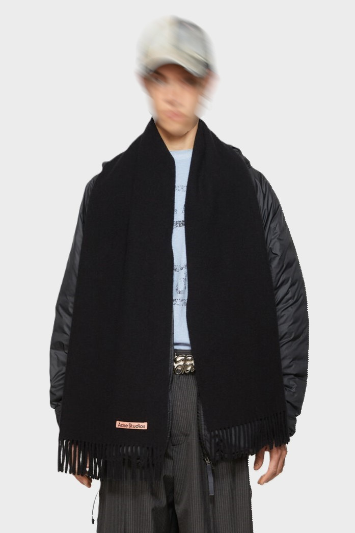 ACNE STUDIOS Small Wool Scarf in Black