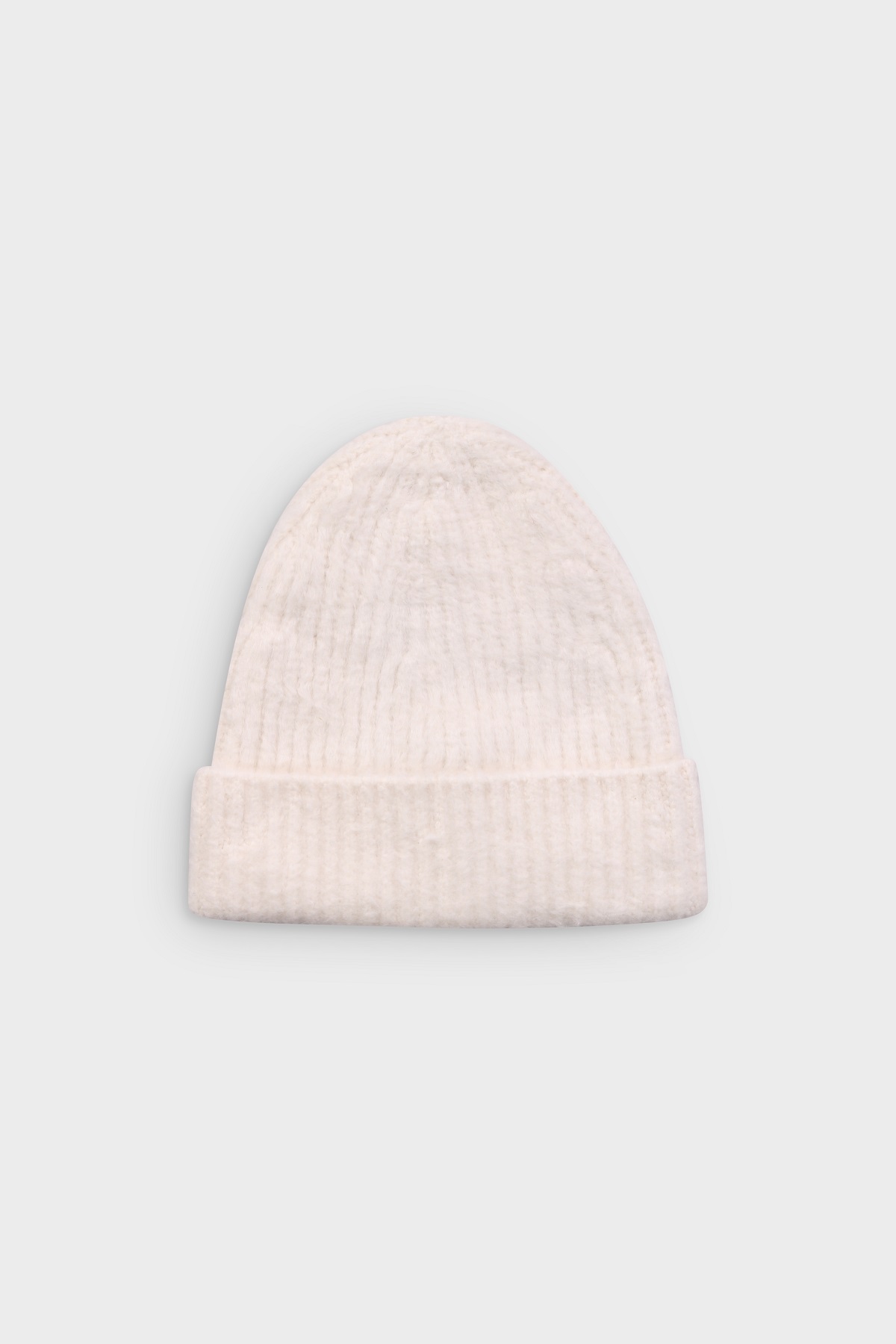 ROBERTO COLLINA Fluffy Cotton Knit Beanie in Ecru