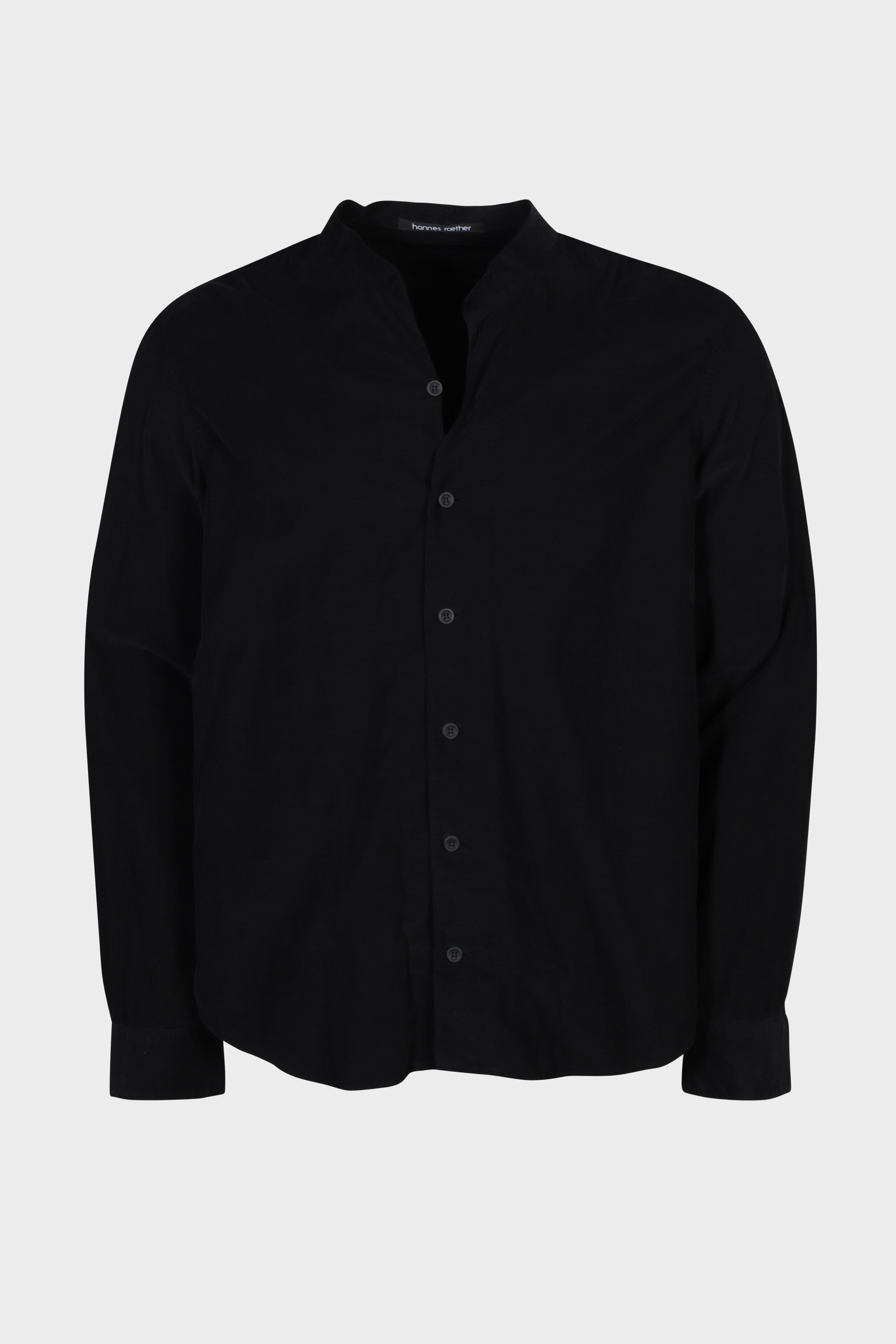 HANNES ROETHER Corduroy Shirt in Black