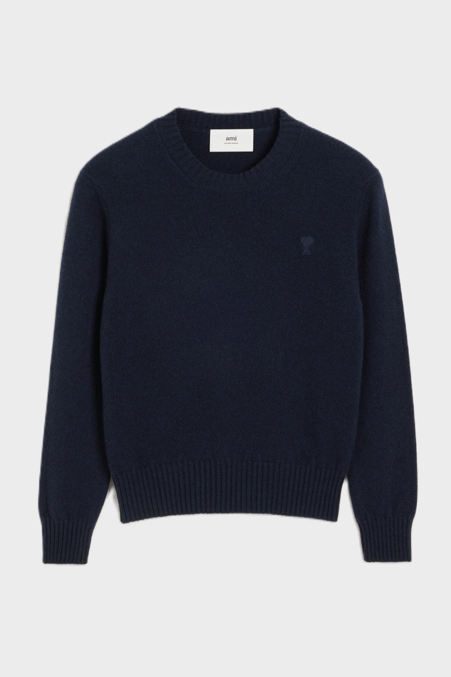 AMI PARIS de Coeur Cashmere Pullover in Navy Blue