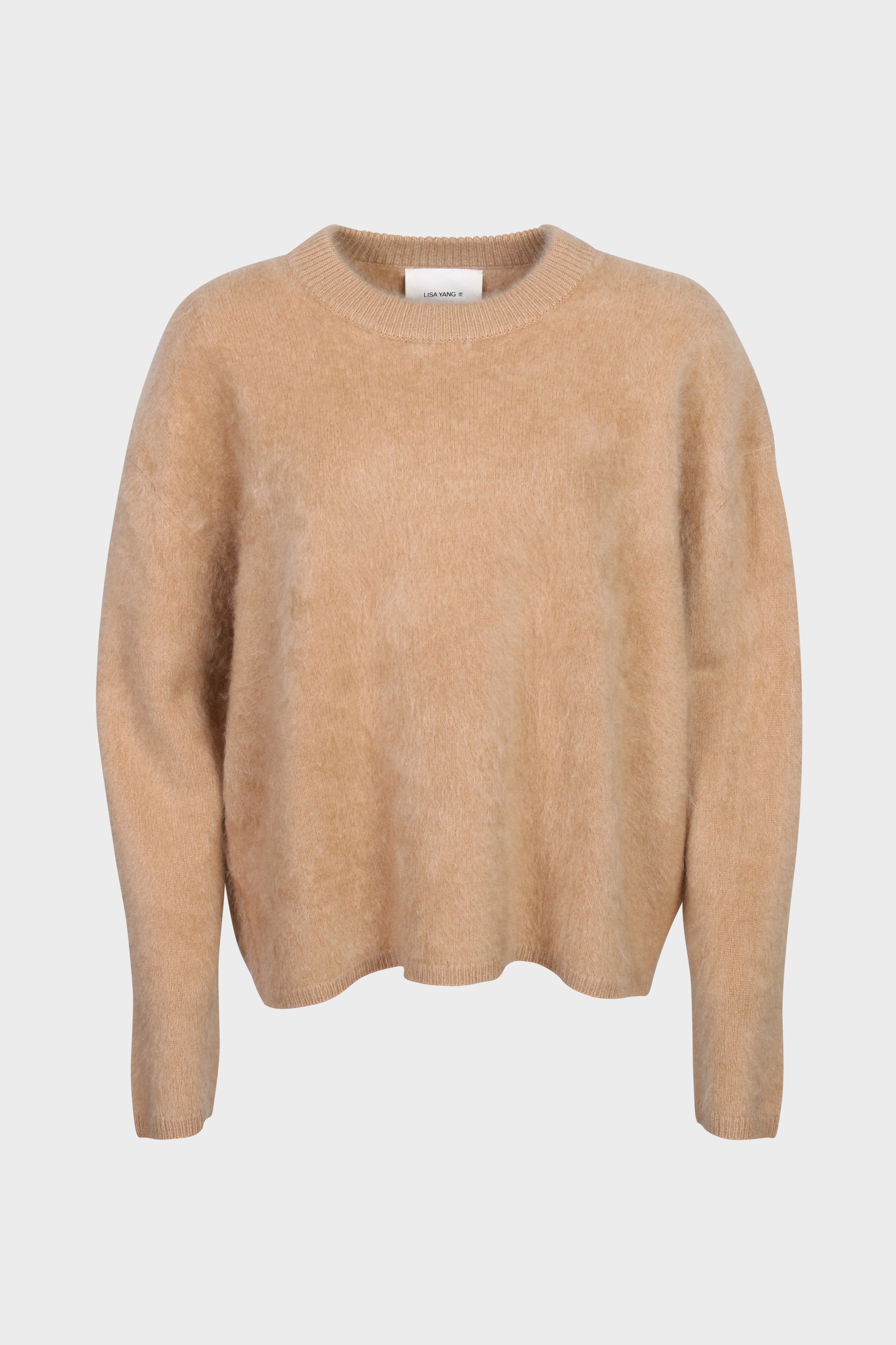 LISA YANG Natalia Brushed Cashmere Pullover in Savannah