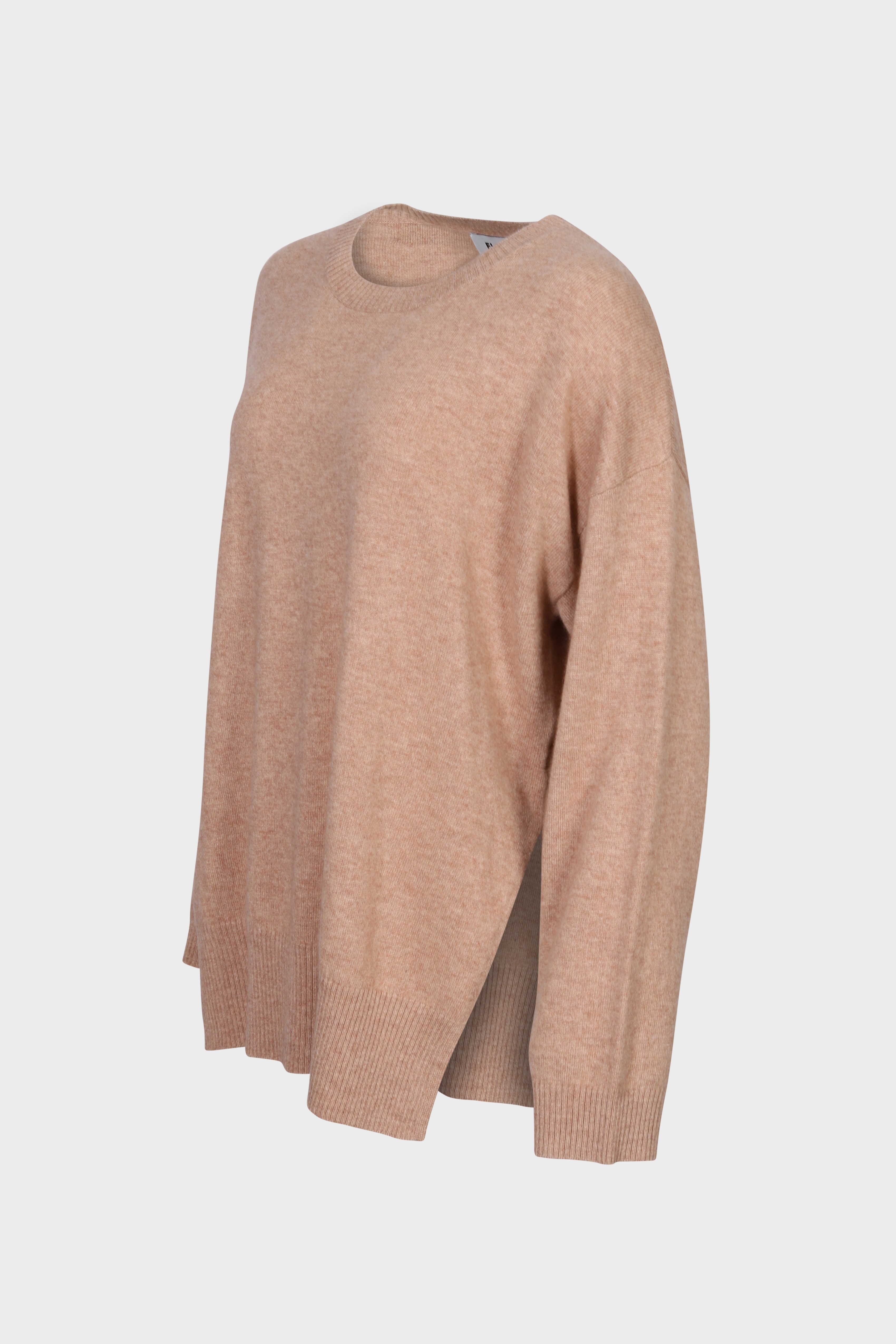 FLONA Loose Fit Cashmere Sweater in Camel Melange