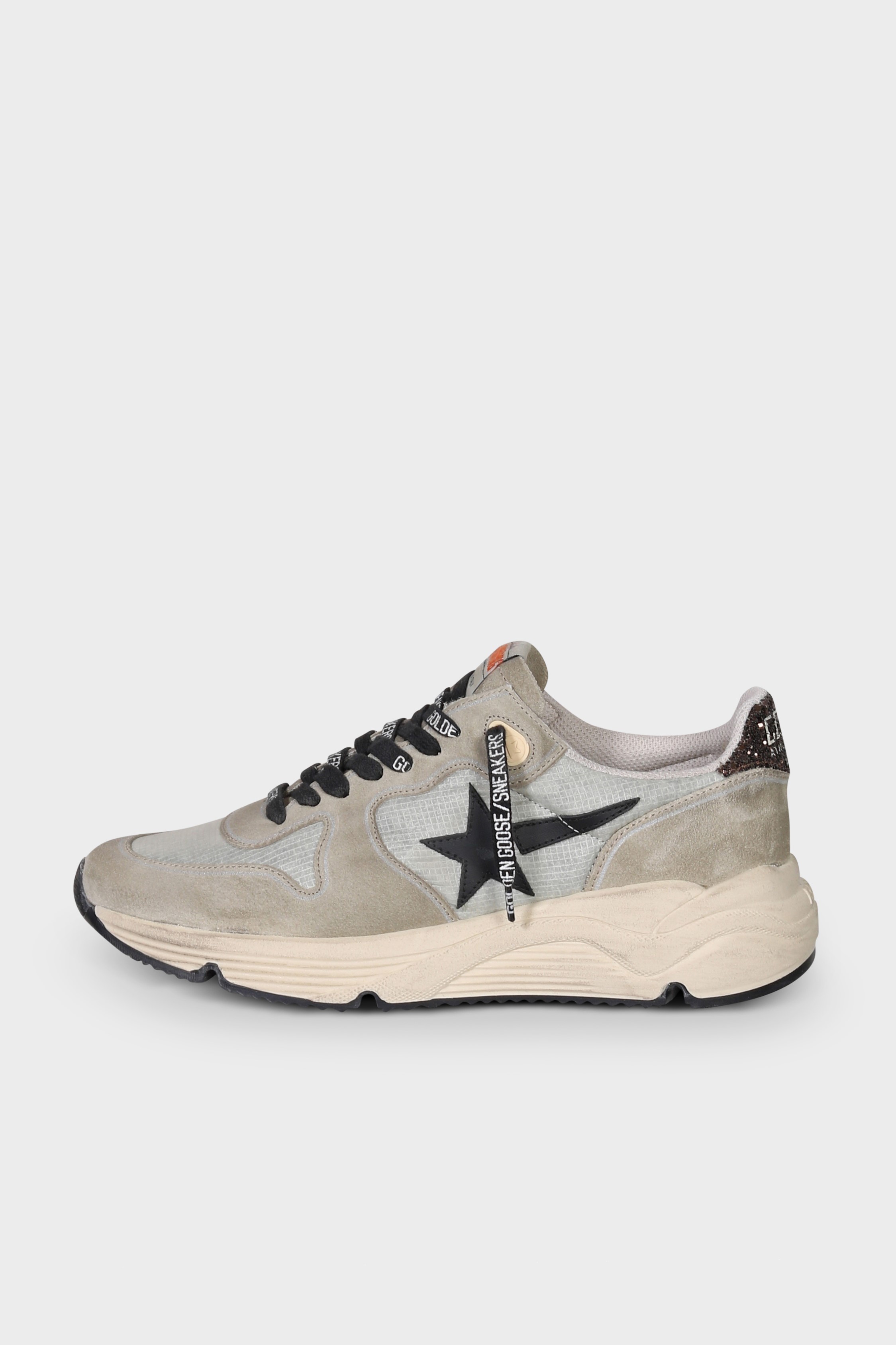 GOLDEN GOOSE Running Sole in Taupe/Brown