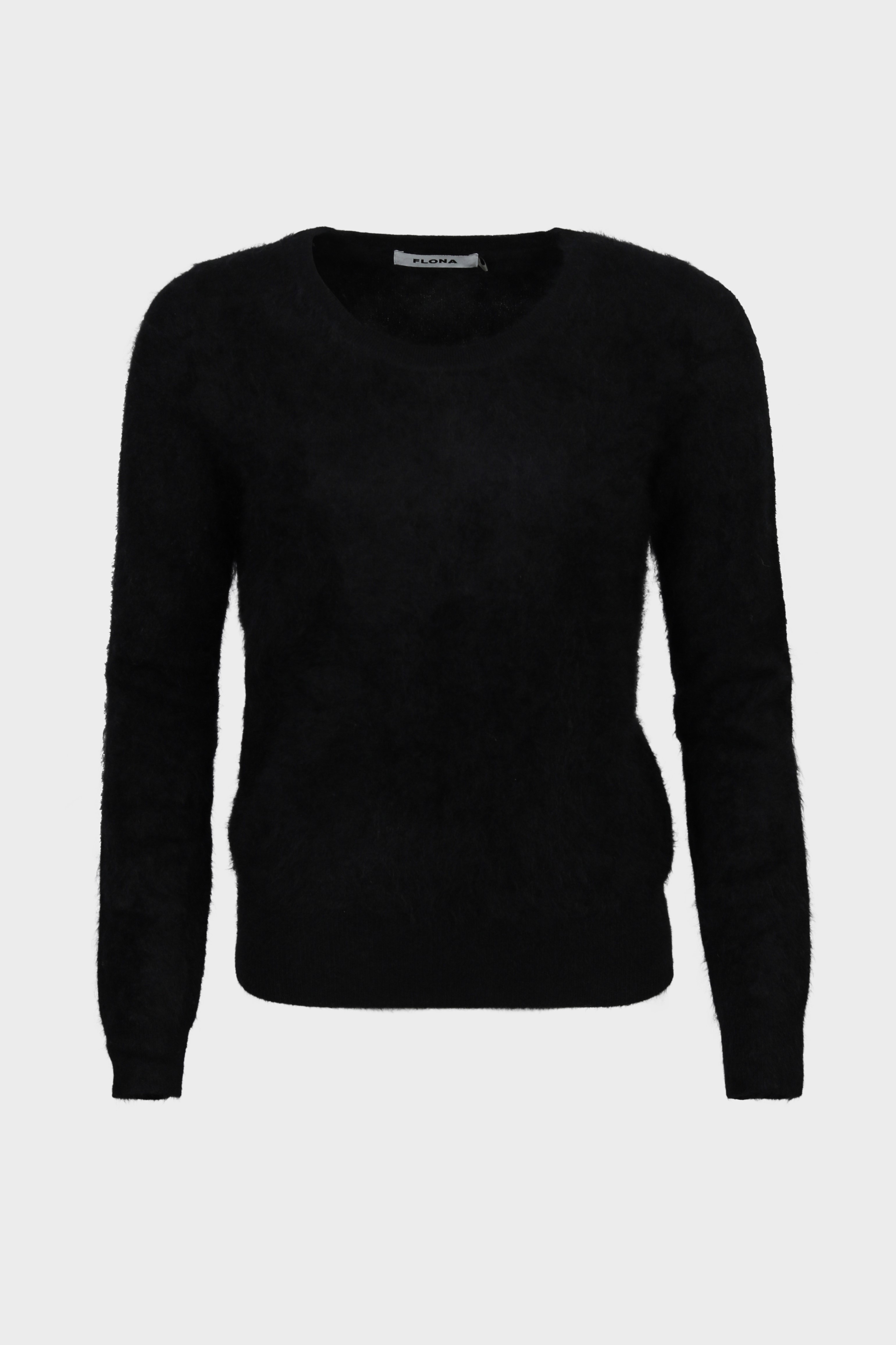 FLONA Brushed Cashmere Sweater in Black