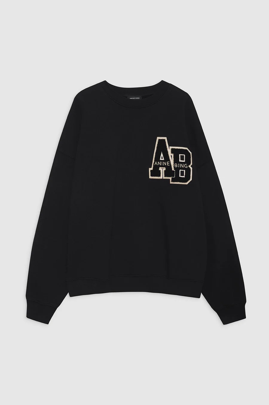 ANINE BING Miles Oversize Sweatshirt Letterman in Black