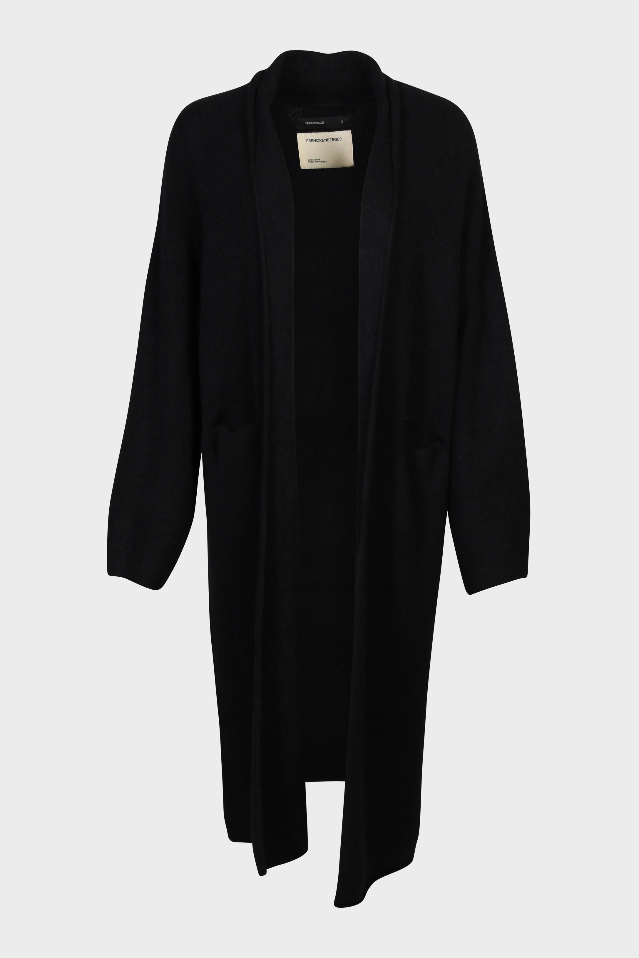 Black sweater coat long deals