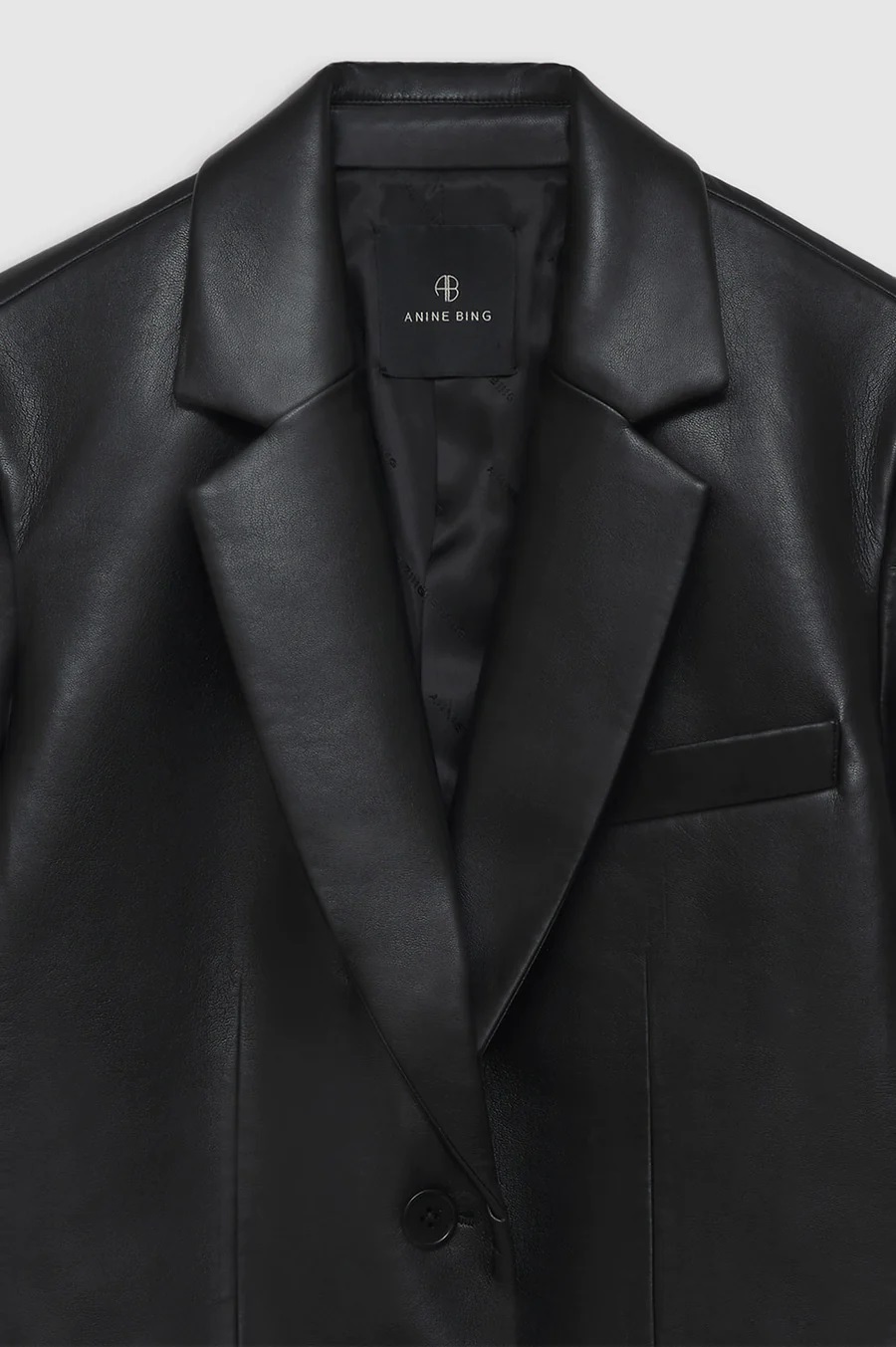 ANINE BING Classic Blazer in Black Recycled Leather