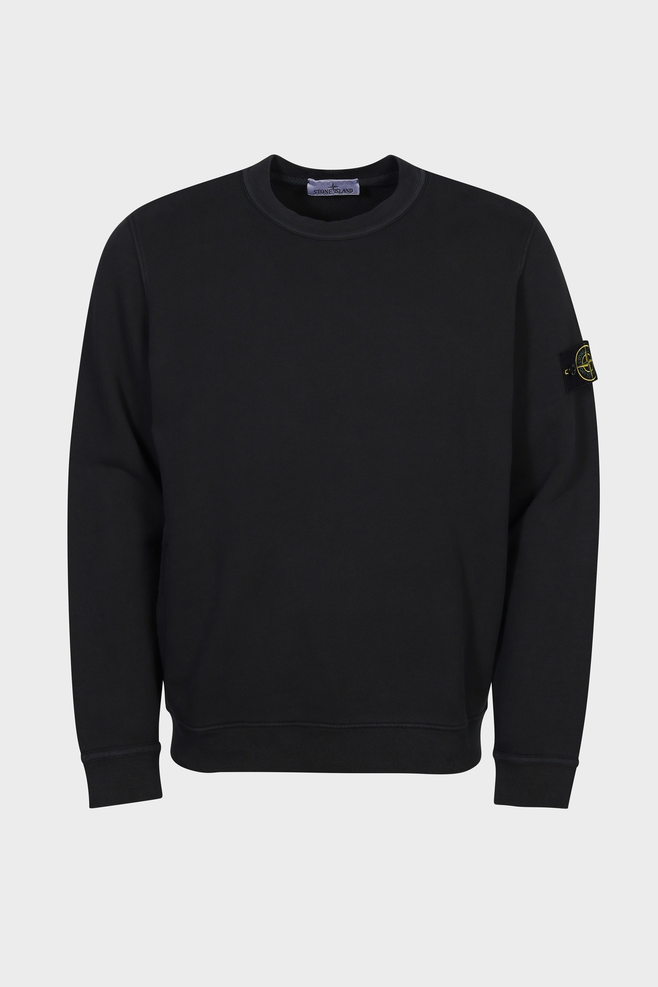 STONE ISLAND Heavy Cotton Sweatshirt in Washed Black