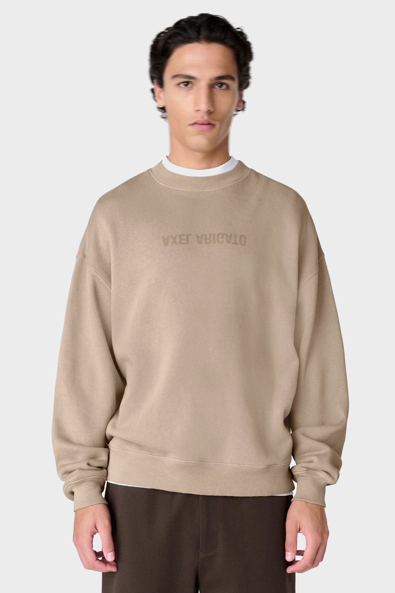 AXEL ARIGATO Distort Washed Sweatshirt in Stone Grey