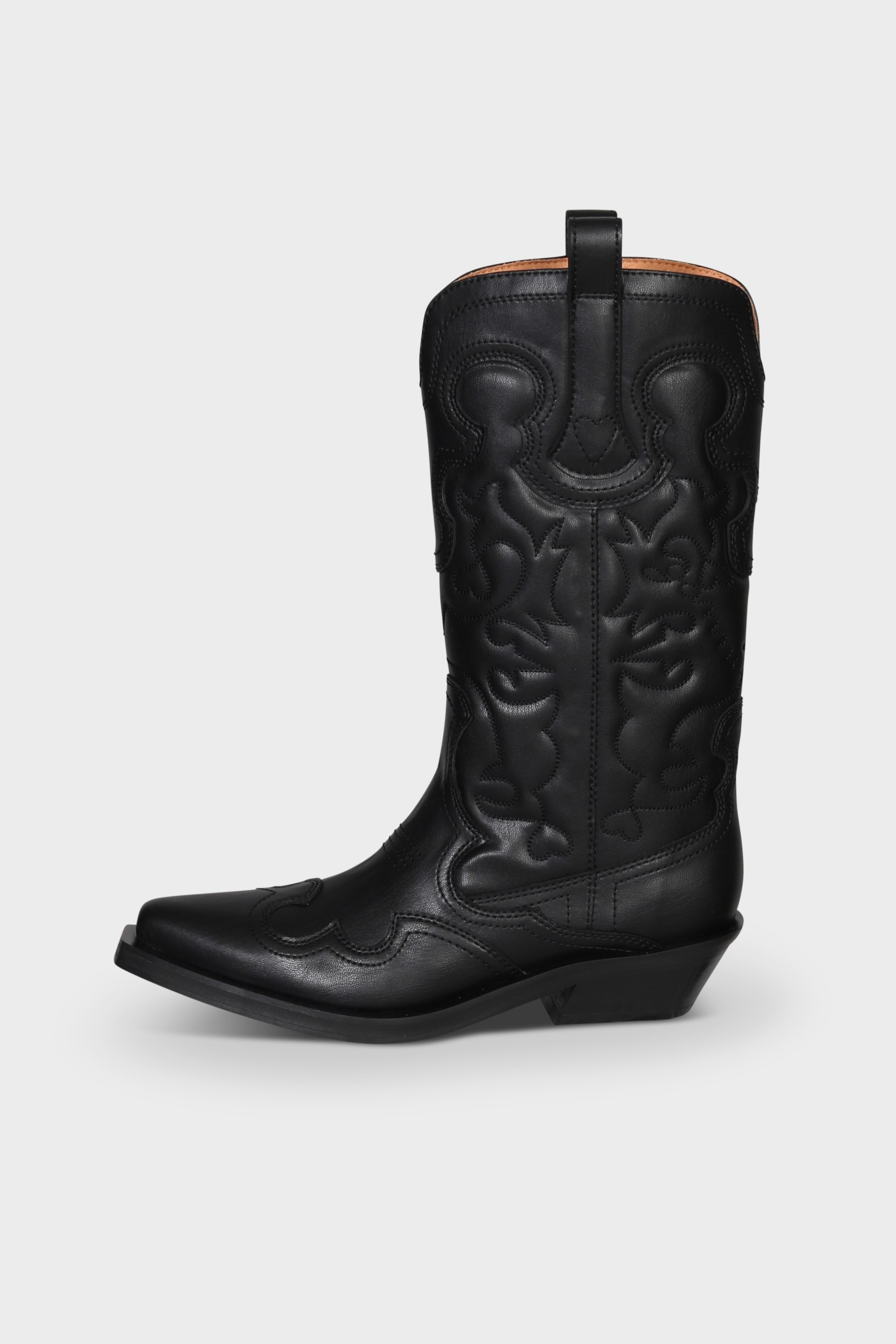 GANNI Mid Shaft Embroidered Western Boot