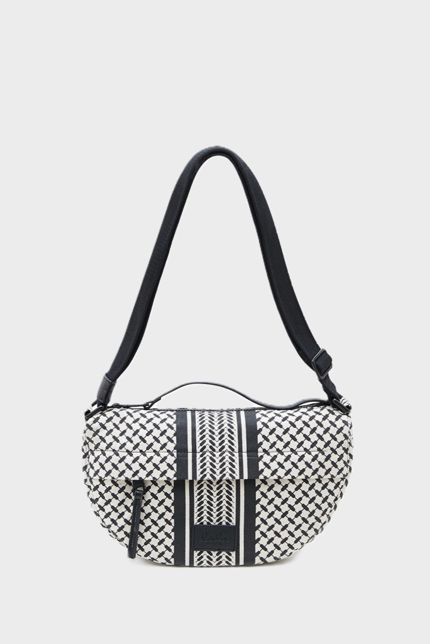 LALA BERLIN Crossbody Bag Melly in Heritage Stripe Black