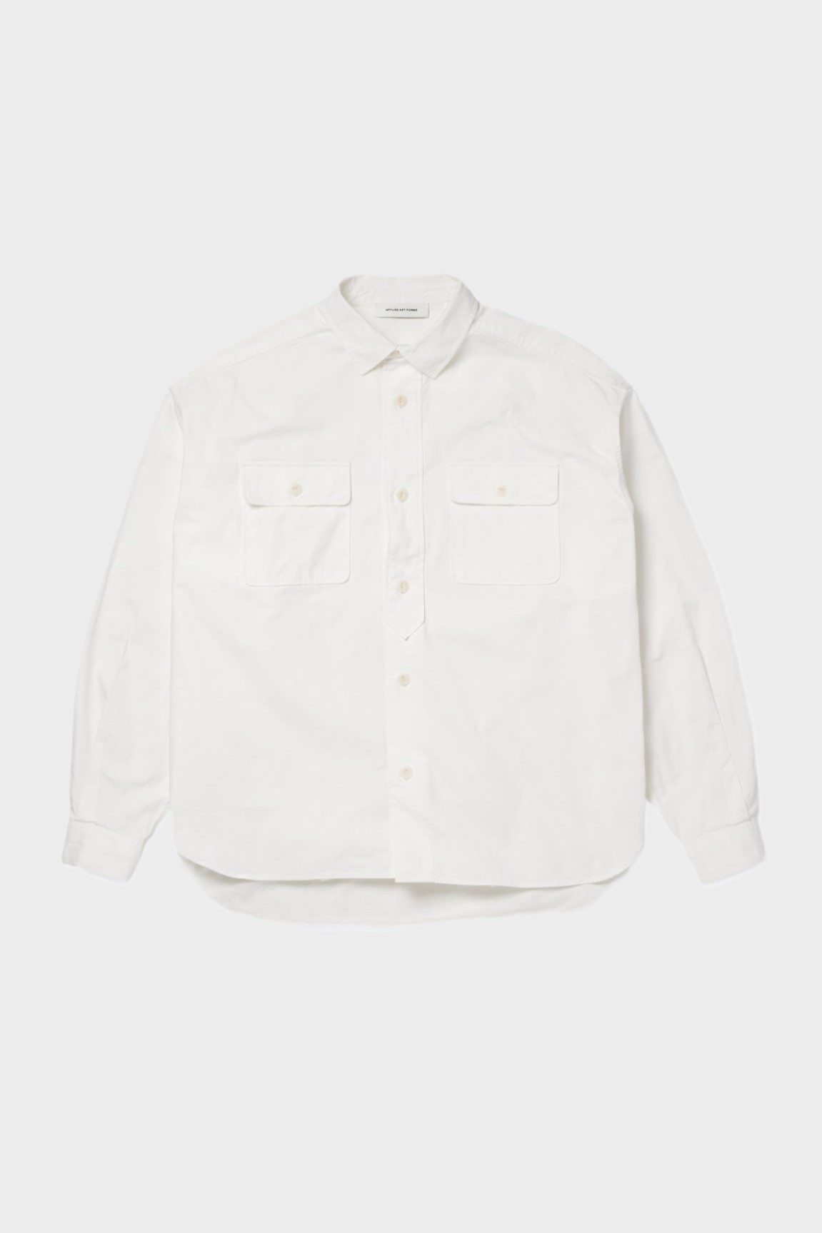 APPLIED ART FORMS Cotton Woven Overshirt in Light Ecru