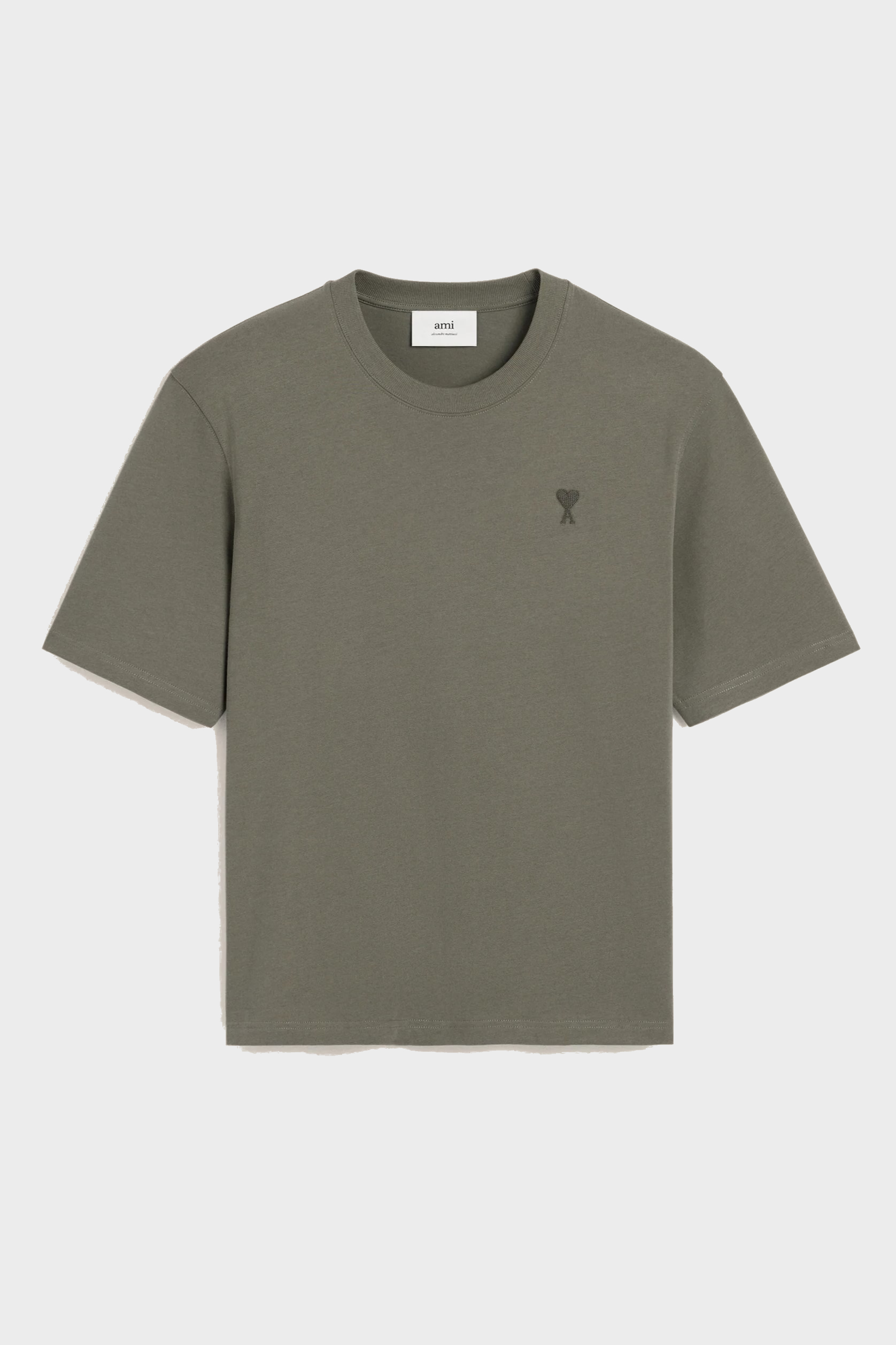 AMI PARIS de Coeur Boxy T-Shirt in Smoke Grey