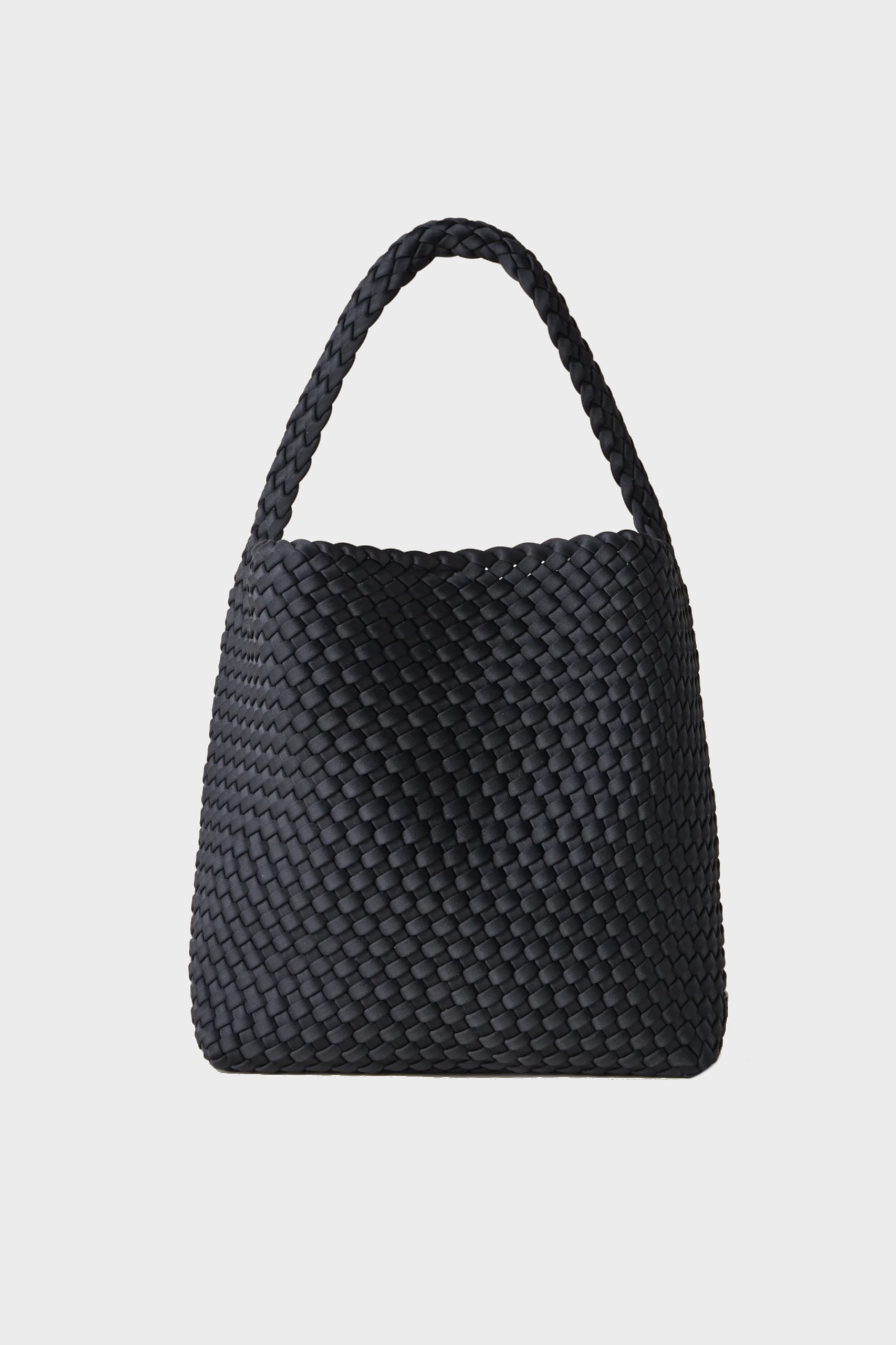 NAGHEDI Handwoven Medium Nomad Hobo Bag in Onyx