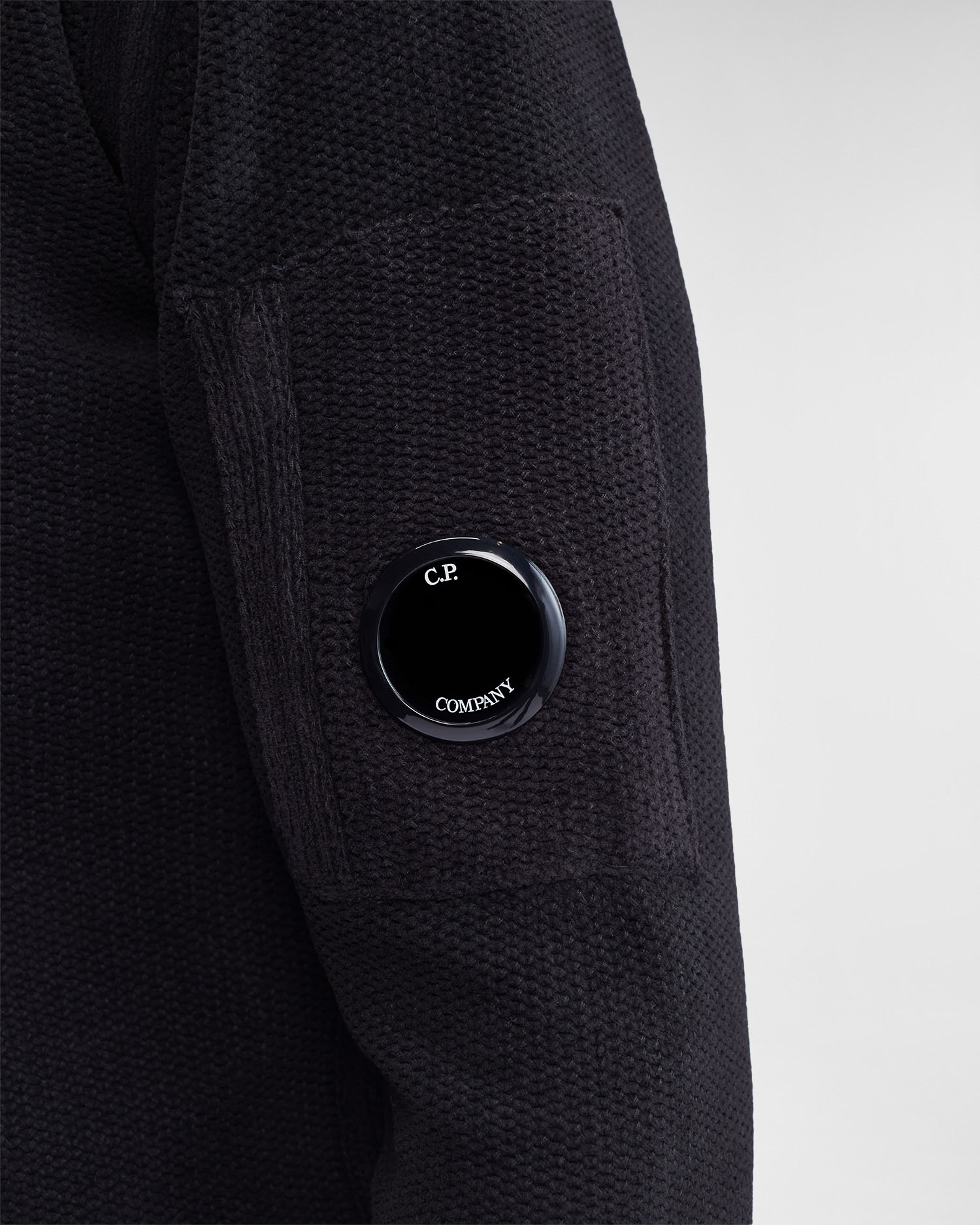 C.P. COMPANY Soft Cotton Knit Pullover in Black