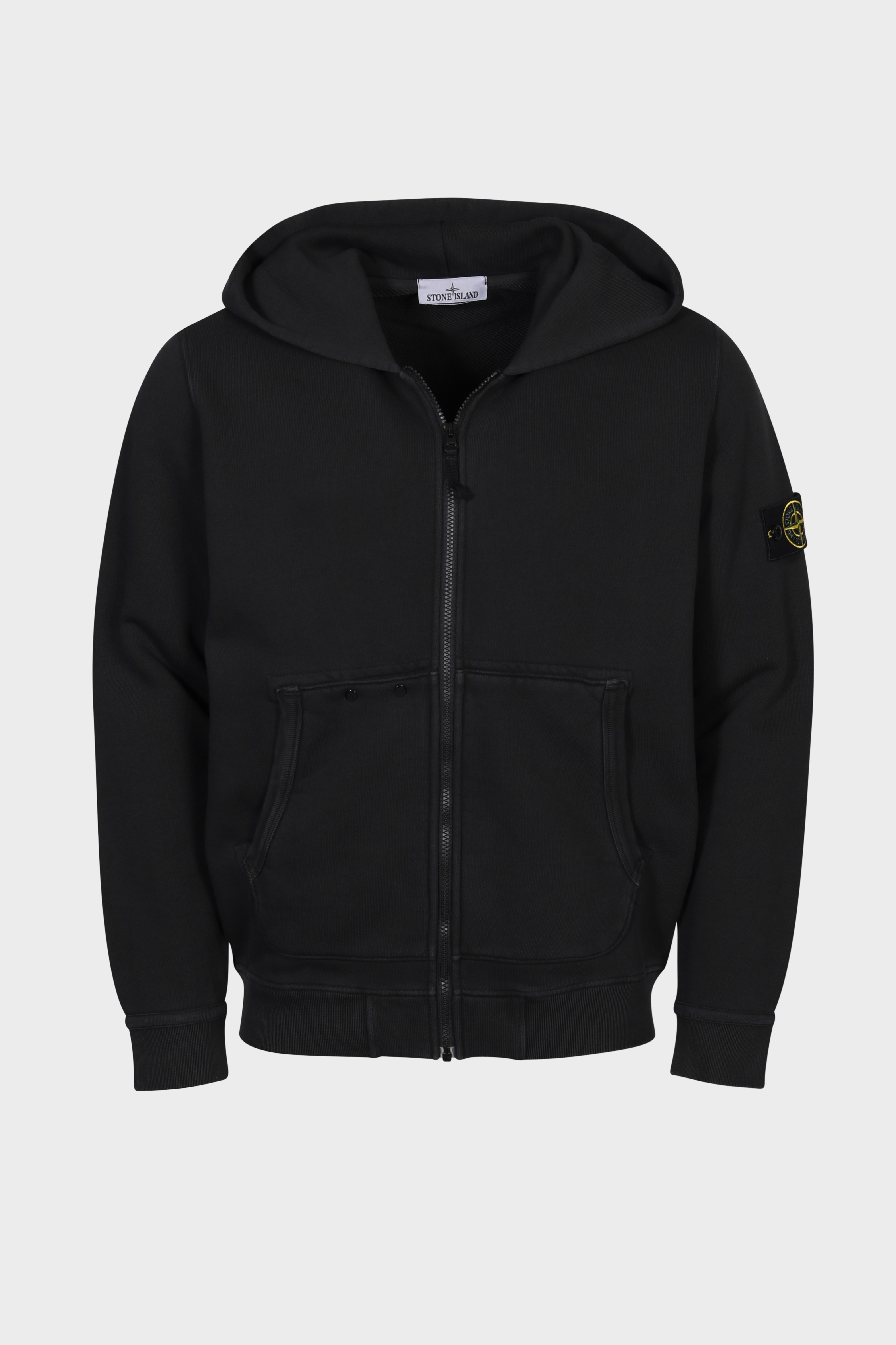 STONE ISLAND Heavy Cotton Hoddie in Washed Black